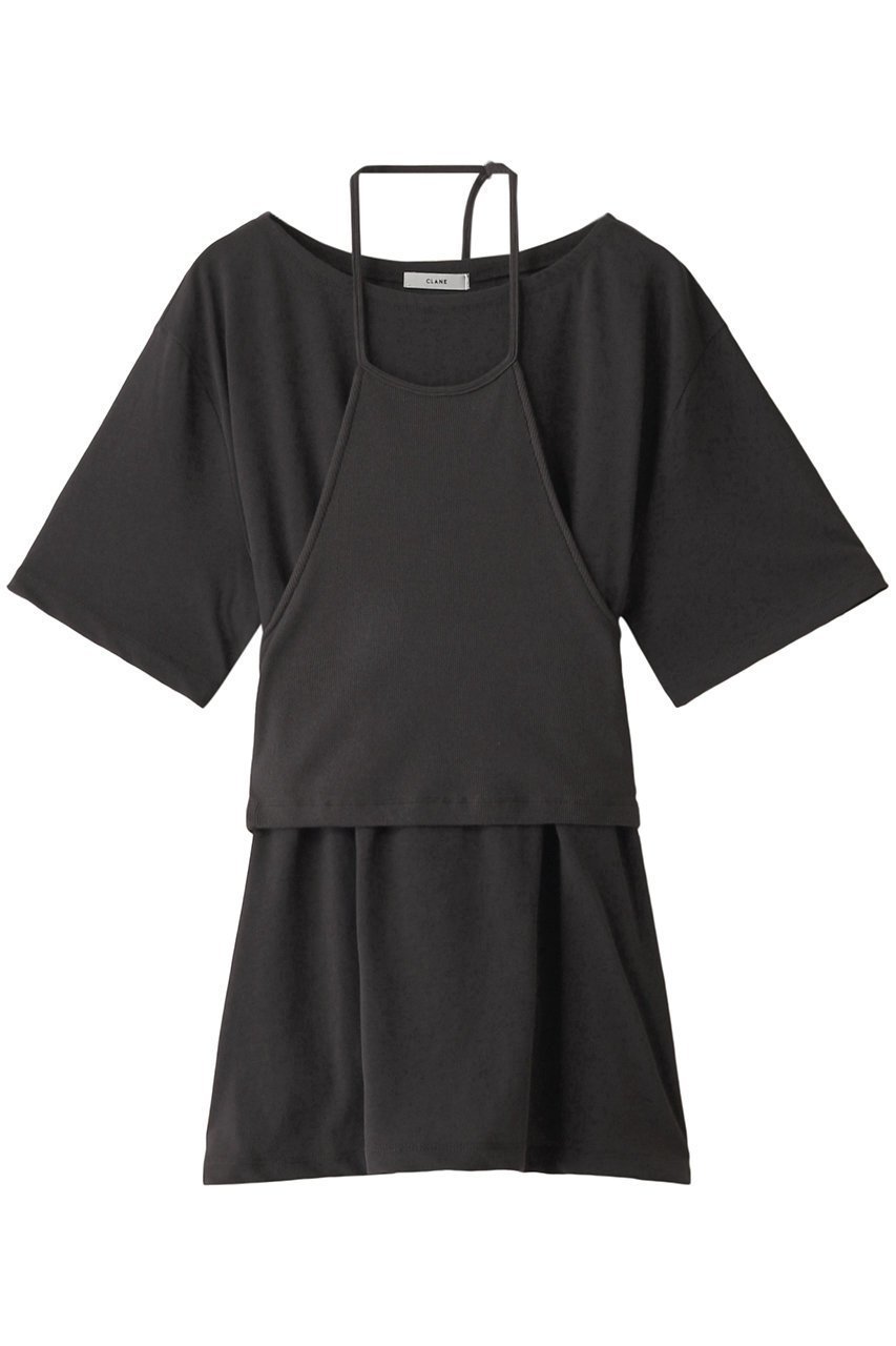 【クラネ/CLANE】のHALTER BUSTIER SET TEE/Tシャツ インテリア・キッズ・メンズ・レディースファッション・服の通販 founy(ファニー) 　ファッション　Fashion　レディースファッション　Fashion for Women　トップス・カットソー　Cut & Sew Tops　シャツ・ブラウス・オフィスカジュアル　Elegant Blouses & Button-Ups　ロングTシャツ・Tシャツ　Longline T-Shirts & Tees　カットソー・ベーシックTシャツ　Cut-and-Sewn Tops / Stretch Tees & Basics　ビスチェ　Bustiers & Corset Tops / Layered Bustier Style　ショート　Short, Short Length　スリーブ　Sleeve, Long Sleeve / Short Sleeve　夏　Summer　CHARCOAL GRAY|ID: prp329100004608122 ipo3291000000032922623
