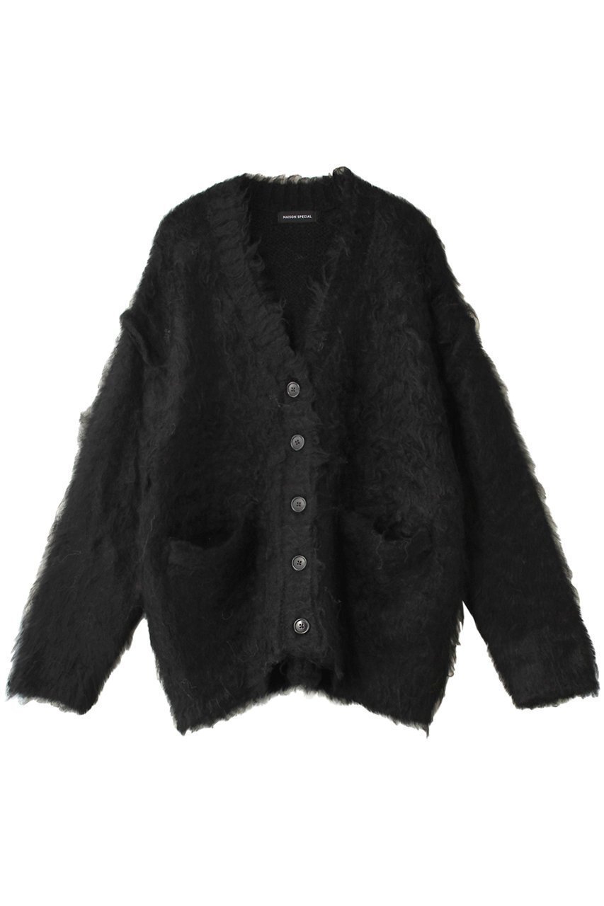 【メゾンスペシャル/MAISON SPECIAL】のFluffy Shaggy Knit Cardigan/フラッフィーシャギーカーディガン インテリア・キッズ・メンズ・レディースファッション・服の通販 founy(ファニー) 　ファッション　Fashion　レディースファッション　Fashion for Women　トップス・カットソー　Cut & Sew Tops　ニット　Knit Tops & Sweaters　カーディガン・羽織り　Layered Style Cardigans　インナー　Innerwear　秋　Autumn　カーディガン　Cardigan, Knitwear　定番　Standard, Basic Item　ポケット　Pocket, Pocket Detail　冬　Winter / This Winter　BLK(ブラック)|ID: prp329100004608129 ipo3291000000032923127