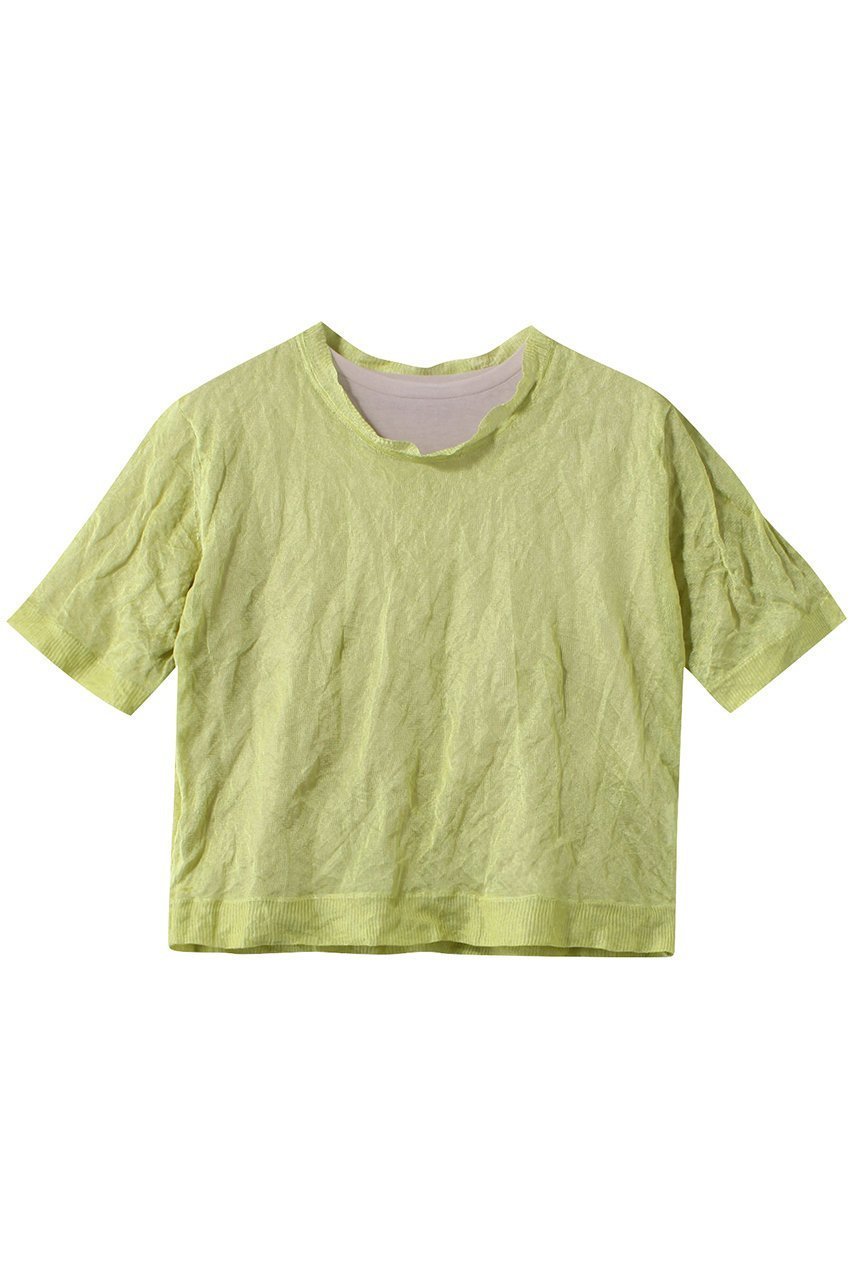 【カレンテージ/CURRENTAGE】のSeethrough Tシャツ インテリア・キッズ・メンズ・レディースファッション・服の通販 founy(ファニー) 　ファッション　Fashion　レディースファッション　Fashion for Women　トップス・カットソー　Cut & Sew Tops　シャツ・ブラウス・オフィスカジュアル　Elegant Blouses & Button-Ups　ロングTシャツ・Tシャツ　Longline T-Shirts & Tees　カットソー・ベーシックTシャツ　Cut-and-Sewn Tops / Stretch Tees & Basics　インナー　Innerwear　コンパクト　Compact, Small Size　ショート　Short, Short Length　シンプル　Simple, Minimal　スリーブ　Sleeve, Long Sleeve / Short Sleeve　トレンド　Trend, Trending Now　夏　Summer　グリーン|ID: prp329100004608140 ipo3291000000032923655