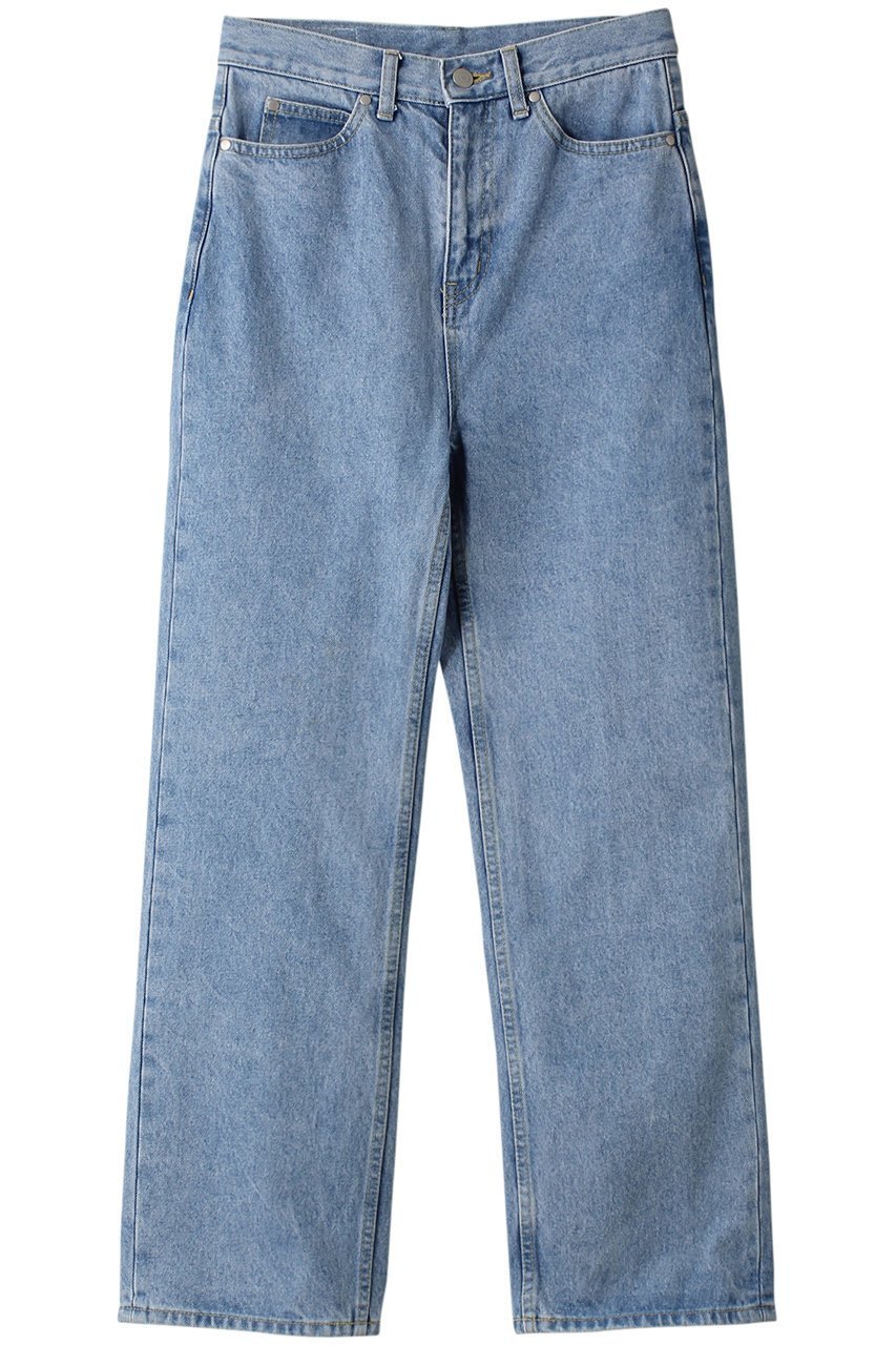 【ミディウミソリッド/MIDIUMISOLID】のhi-waist straight denim デニム インテリア・キッズ・メンズ・レディースファッション・服の通販 founy(ファニー) 　ファッション　Fashion　レディースファッション　Fashion for Women　パンツ　Pants & Trousers　デニムパンツ・ジーンズ・美脚デニム　Denim Jeans & Pants　ストレッチ　Stretch, Stretchy Fabric　ストレート　Straight, Straight Cut　ダメージ　Distressed, Destroyed　デニム　Denim, Jeans Material　エレガント 上品　Elegant　定番　Standard, Basic Item　blue|ID: prp329100004608147 ipo3291000000032924024