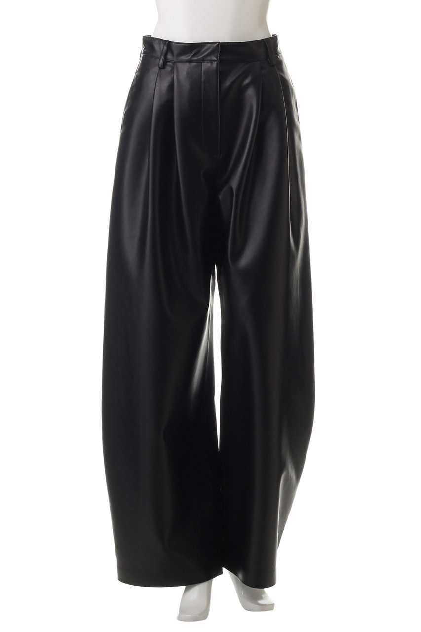 【クラネ/CLANE】のCURVY VEGAN LEATHER PANTS パンツ 人気、トレンドファッション・服の通販 founy(ファニー) 　ファッション　Fashion　レディースファッション　Fashion for Women　パンツ　Pants & Trousers　コンパクト　Compact, Small Size　フェイクレザー　Faux Leather, PU Leather　ワイド　Wide, Wide Fit　other-2|ID: prp329100004608153 ipo3291000000032924328