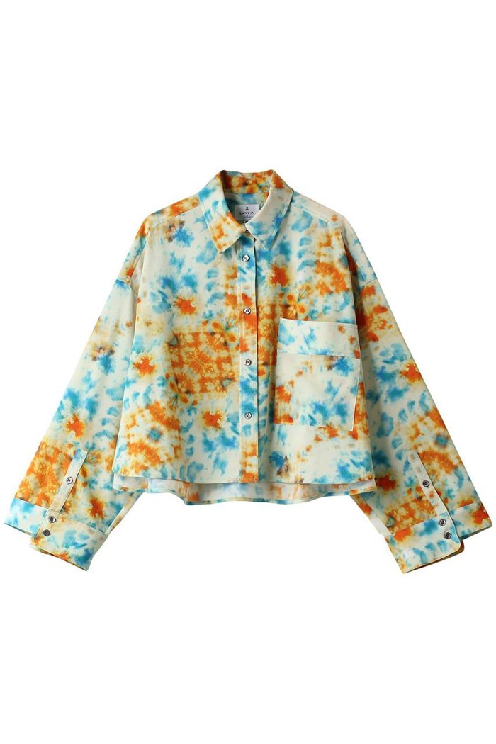 【ランバン オン ブルー/LANVIN en Bleu】のKaleidoscopeプリントショートブラウス インテリア・キッズ・メンズ・レディースファッション・服の通販 founy(ファニー) https://founy.com/ ファッション Fashion レディースファッション Fashion for Women トップス・カットソー Cut & Sew Tops シャツ・ブラウス・オフィスカジュアル Elegant Blouses & Button-Ups ショート Short, Short Length スタイリッシュ Stylish, Fashionable スリーブ Sleeve, Long Sleeve / Short Sleeve セットアップ Set-Up, Coordinated Outfit プリント Print, Printed Pattern ロング Long, Long-Length |ID: prp329100004608161 ipo3291000000032924618