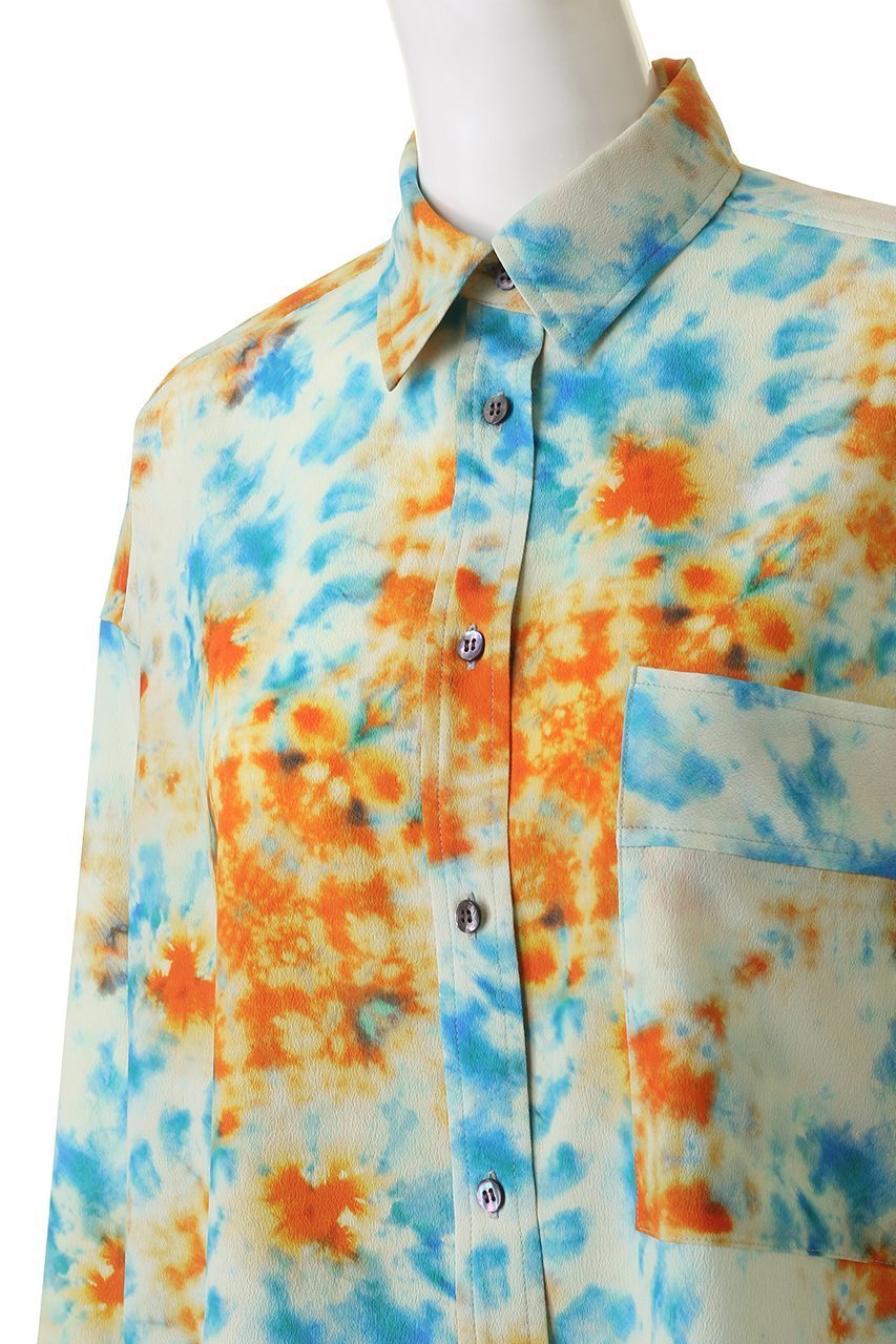 【ランバン オン ブルー/LANVIN en Bleu】のKaleidoscopeプリントショートブラウス 人気、トレンドファッション・服の通販 founy(ファニー) 　ファッション　Fashion　レディースファッション　Fashion for Women　トップス・カットソー　Cut & Sew Tops　シャツ・ブラウス・オフィスカジュアル　Elegant Blouses & Button-Ups　ショート　Short, Short Length　スタイリッシュ　Stylish, Fashionable　スリーブ　Sleeve, Long Sleeve / Short Sleeve　セットアップ　Set-Up, Coordinated Outfit　プリント　Print, Printed Pattern　ロング　Long, Long-Length　other-5|ID: prp329100004608161 ipo3291000000032924664