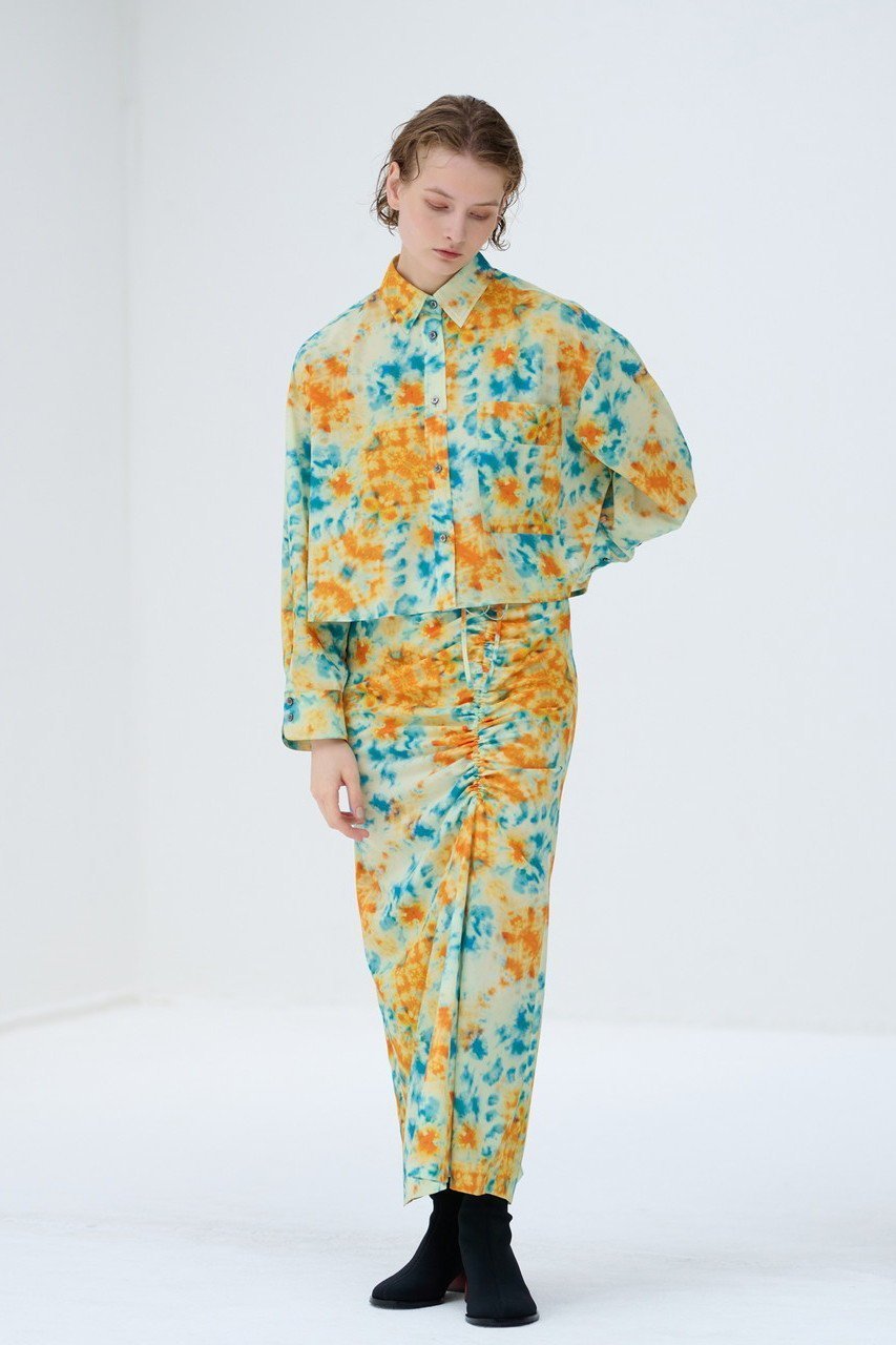 【ランバン オン ブルー/LANVIN en Bleu】のKaleidoscopeプリントショートブラウス 人気、トレンドファッション・服の通販 founy(ファニー) 　ファッション　Fashion　レディースファッション　Fashion for Women　トップス・カットソー　Cut & Sew Tops　シャツ・ブラウス・オフィスカジュアル　Elegant Blouses & Button-Ups　ショート　Short, Short Length　スタイリッシュ　Stylish, Fashionable　スリーブ　Sleeve, Long Sleeve / Short Sleeve　セットアップ　Set-Up, Coordinated Outfit　プリント　Print, Printed Pattern　ロング　Long, Long-Length　other-7|ID: prp329100004608161 ipo3291000000032924687