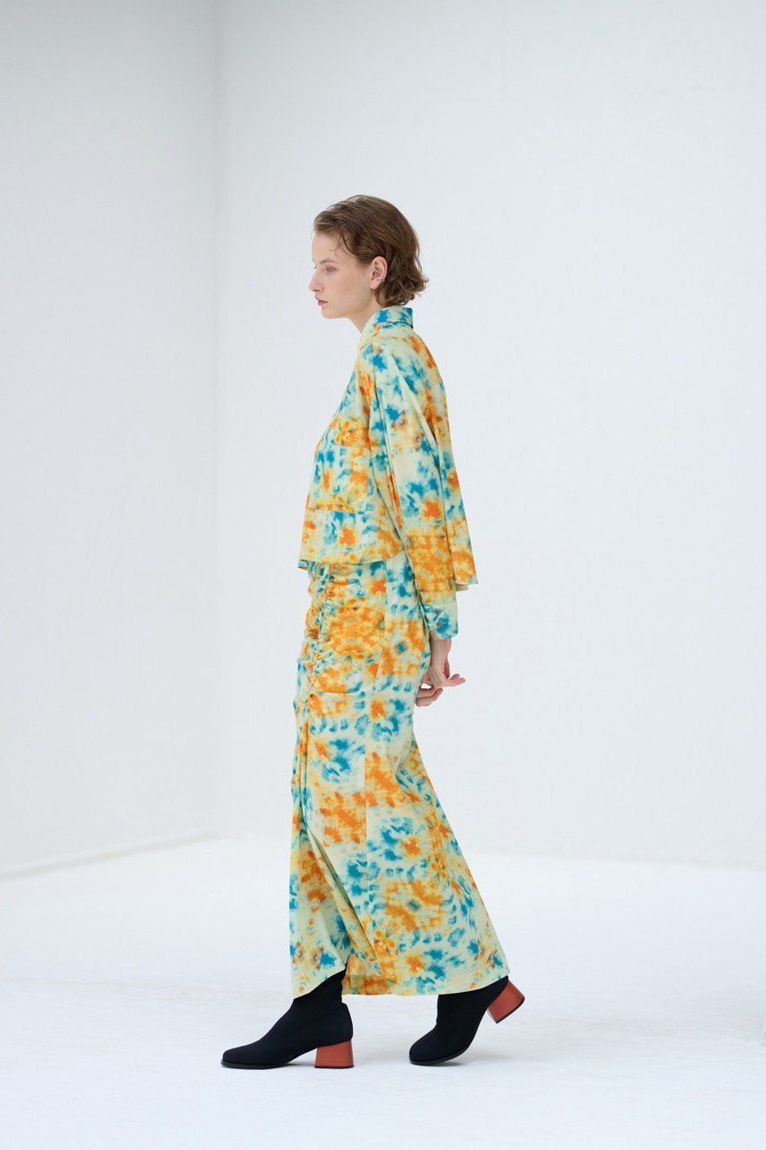 【ランバン オン ブルー/LANVIN en Bleu】のKaleidoscopeプリントショートブラウス 人気、トレンドファッション・服の通販 founy(ファニー) 　ファッション　Fashion　レディースファッション　Fashion for Women　トップス・カットソー　Cut & Sew Tops　シャツ・ブラウス・オフィスカジュアル　Elegant Blouses & Button-Ups　ショート　Short, Short Length　スタイリッシュ　Stylish, Fashionable　スリーブ　Sleeve, Long Sleeve / Short Sleeve　セットアップ　Set-Up, Coordinated Outfit　プリント　Print, Printed Pattern　ロング　Long, Long-Length　other-8|ID: prp329100004608161 ipo3291000000032924696