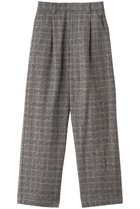 【スリー ドッツ/three dots】のコットンツイードセミワイドパンツ ブラックプレイド|ID: prp329100004608163 ipo3291000000035782070