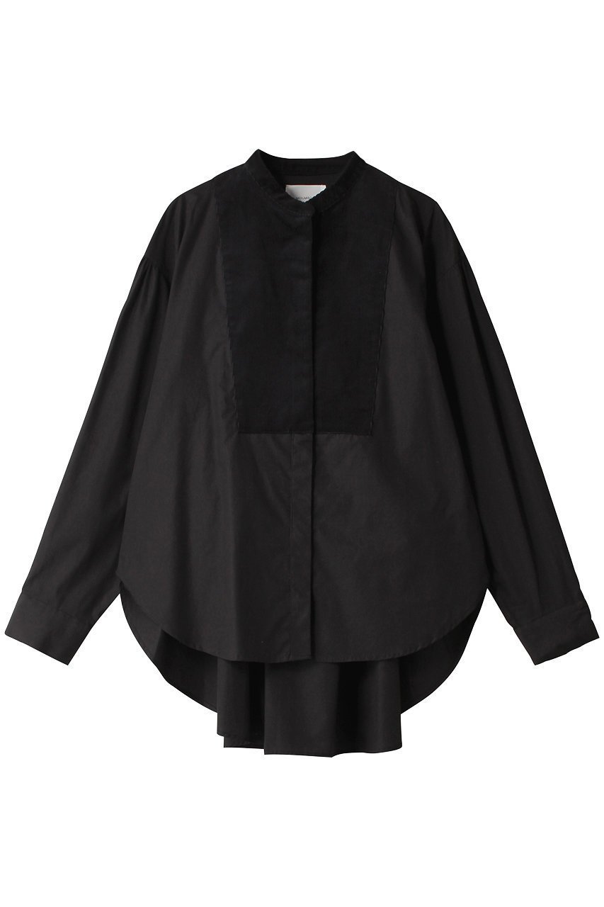 【ミディウミソリッド/MIDIUMISOLID】のwide shirt with corduroy シャツ インテリア・キッズ・メンズ・レディースファッション・服の通販 founy(ファニー) 　ファッション　Fashion　レディースファッション　Fashion for Women　トップス・カットソー　Cut & Sew Tops　シャツ・ブラウス・オフィスカジュアル　Elegant Blouses & Button-Ups　コーデュロイ　Corduroy, Cord Fabric　シンプル　Simple, Minimal　スリーブ　Sleeve, Long Sleeve / Short Sleeve　ボトム　Bottoms, Lower Wear　ロング　Long, Long-Length　ワイド　Wide, Wide Fit　A/W・秋冬　Autumn/Winter　black|ID: prp329100004608168 ipo3291000000032924929