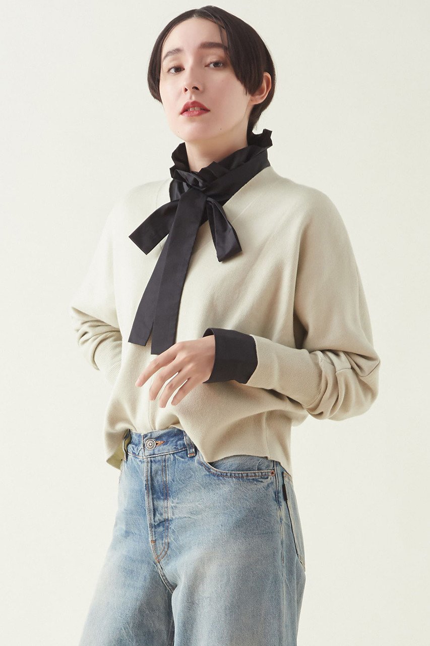 【マルティニーク/martinique】のC/W ダブルフェイスVネックプルオーバー 人気、トレンドファッション・服の通販 founy(ファニー) 　ファッション　Fashion　レディースファッション　Fashion for Women　トップス・カットソー　Cut & Sew Tops　ニット　Knit Tops & Sweaters　カジュアルプルオーバー・ニットトップス　Pullovers & Knit Tops / Casual Pullovers　Vネックトップス　V-Neck Tops / V-Cut Neckline Shirts　ダブル　Double, Double-Breasted　バランス　Balance, Style Balance　フェイス　Face, Facial Design　ワイド　Wide, Wide Fit　冬　Winter / This Winter　other-2|ID: prp329100004608194 ipo3291000000032926116