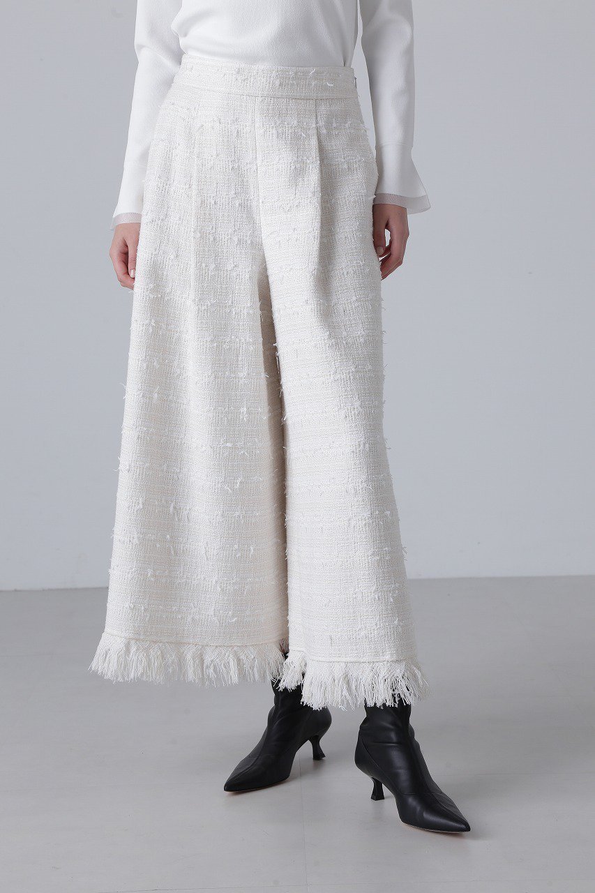 【アドーア/ADORE】のテープヤーンツィードパンツ 人気、トレンドファッション・服の通販 founy(ファニー) 　ファッション　Fashion　レディースファッション　Fashion for Women　パンツ　Pants & Trousers　おすすめ　Recommended / Our Picks　ジャケット　Jacket, Outerwear　セットアップ　Set-Up, Coordinated Outfit　ツイード　Twill, Twill Weave　フリンジ　Fringe, Tassel　フロント　Front, Front Design　ワイド　Wide, Wide Fit　other-2|ID: prp329100004608195 ipo3291000000032926137