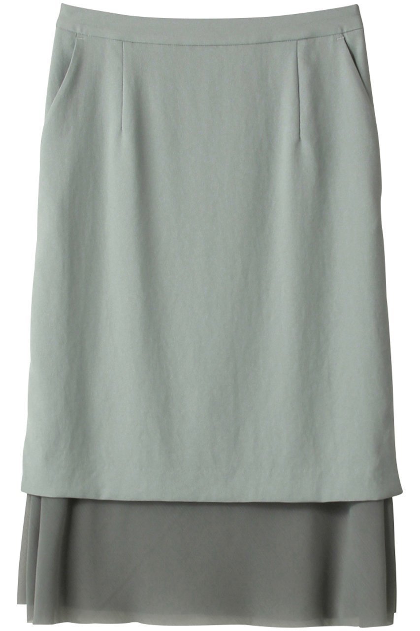 【エリオポール/heliopole】のクレープ&シアーコンビスカート インテリア・キッズ・メンズ・レディースファッション・服の通販 founy(ファニー) 　ファッション　Fashion　レディースファッション　Fashion for Women　スカート　Skirts　オケージョン　Occasion Wear　シアー　Sheer, See-Through　モダン　Modern, Contemporary　無地　Plain, Solid Color　グリーン|ID: prp329100004608206 ipo3291000000035057333