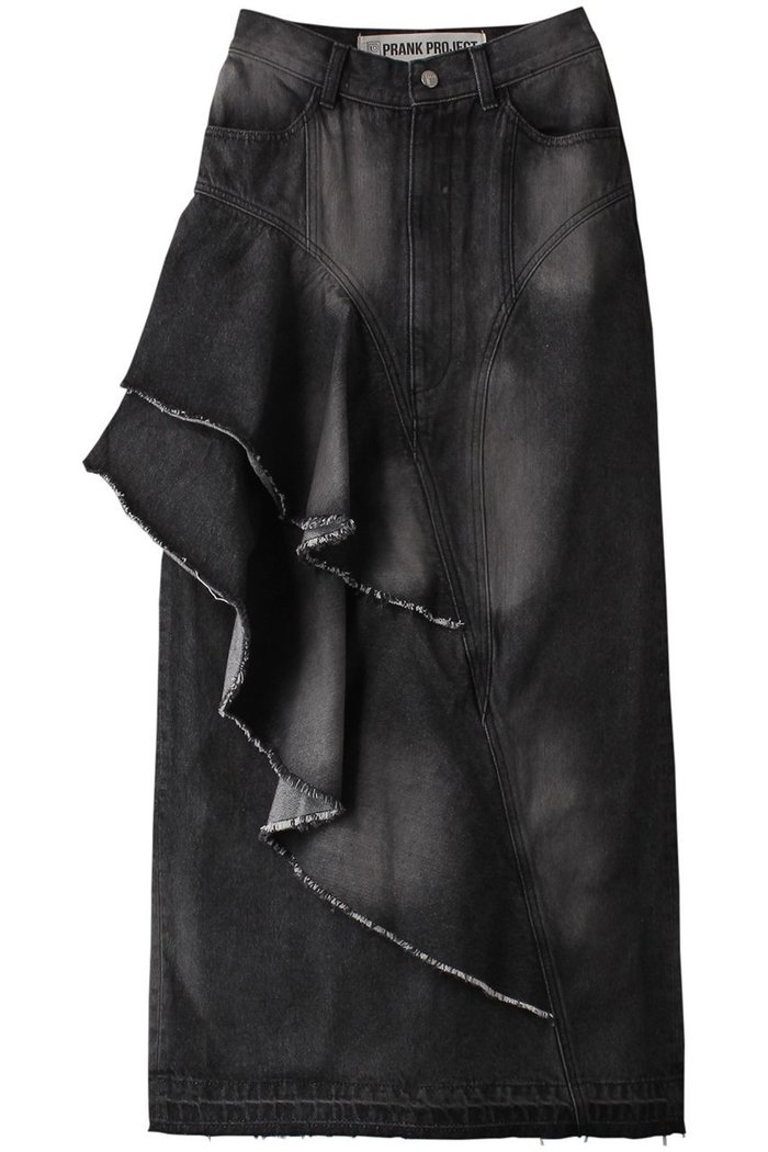 【プランク プロジェクト/PRANK PROJECT】のアシンメトリービッグラッフルスカート / Asymmetry Big Ruffled Skirt インテリア・キッズ・メンズ・レディースファッション・服の通販 founy(ファニー) https://founy.com/ ファッション Fashion レディースファッション Fashion for Women スカート Skirts ロングスカート Long Skirts / Maxi & Midi Skirts アシンメトリー Asymmetrical Style デニム Denim, Jeans Material ビンテージ Vintage, Retro Style ペンシル Pencil, Pencil Skirt ラッフル Ruffle, Frill ロング Long, Long-Length |ID: prp329100004608208 ipo3291000000034423940