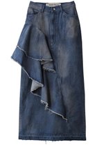 【プランク プロジェクト/PRANK PROJECT】のアシンメトリービッグラッフルスカート / Asymmetry Big Ruffled Skirt 人気、トレンドファッション・服の通販 founy(ファニー) ファッション Fashion レディースファッション Fashion for Women スカート Skirts ロングスカート Long Skirts / Maxi & Midi Skirts アシンメトリー Asymmetrical Style デニム Denim, Jeans Material ビンテージ Vintage, Retro Style ペンシル Pencil, Pencil Skirt ラッフル Ruffle, Frill ロング Long, Long-Length thumbnail BLU(ブルー)|ID: prp329100004608208 ipo3291000000034423942