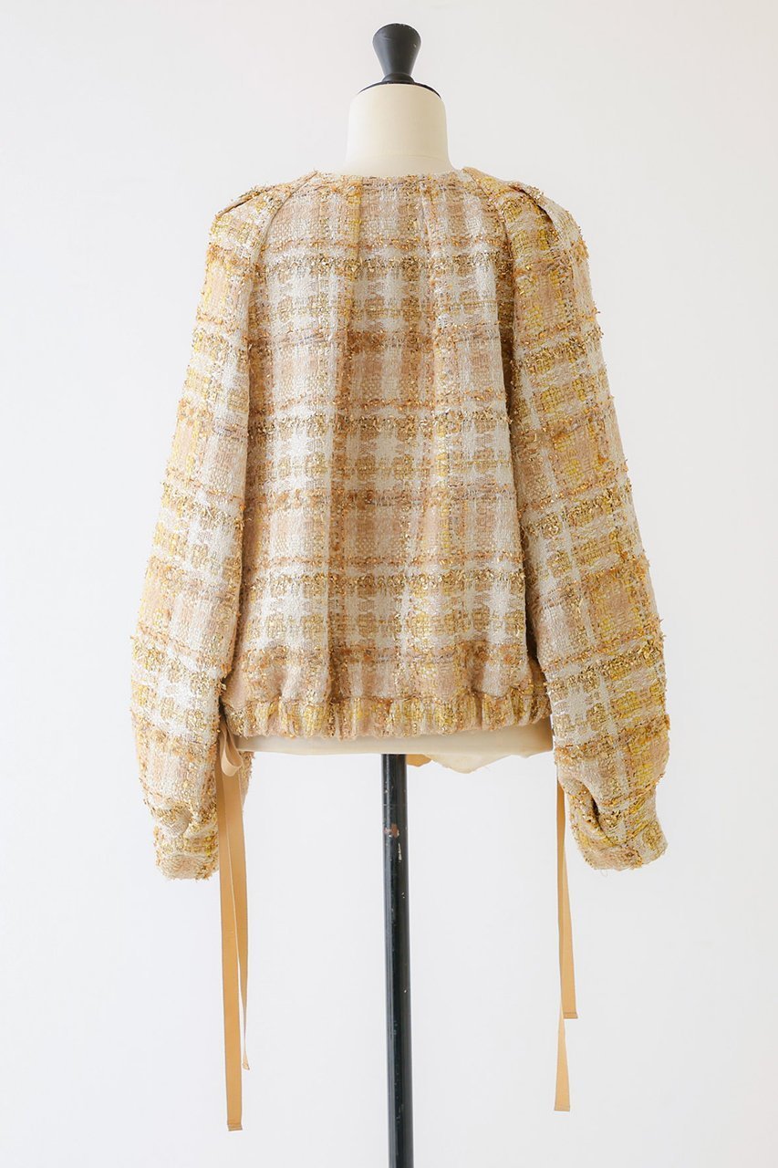 【デザイン ワークス/DESIGN WORKS】の【BEAUVET】ツィードブルゾン 人気、トレンドファッション・服の通販 founy(ファニー) 　ファッション　Fashion　レディースファッション　Fashion for Women　アウター　Coat / Outerwear Collection　レディースジャケット・軽アウター　Jackets　ブルゾンジャケット・スポーティアウター　Blouson Jackets　ジャケット　Jacket, Outerwear　チェック　Check, Plaid, Tartan　ツイード／ツィード　Choker, Choker Necklace　ツイード　Twill, Twill Weave　ブルゾン　Blouson, Bomber Jacket　リボン　Ribbon, Bow　エレガント 上品　Elegant　other-3|ID: prp329100004608212 ipo3291000000032926958