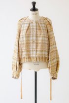 【デザイン ワークス/DESIGN WORKS】の【BEAUVET】ツィードブルゾン 人気、トレンドファッション・服の通販 founy(ファニー) ファッション Fashion レディースファッション Fashion for Women アウター Coat / Outerwear Collection レディースジャケット・軽アウター Jackets ブルゾンジャケット・スポーティアウター Blouson Jackets ジャケット Jacket, Outerwear チェック Check, Plaid, Tartan ツイード／ツィード Choker, Choker Necklace ツイード Twill, Twill Weave ブルゾン Blouson, Bomber Jacket リボン Ribbon, Bow エレガント 上品 Elegant thumbnail ゴールド|ID: prp329100004608212 ipo3291000000034956524