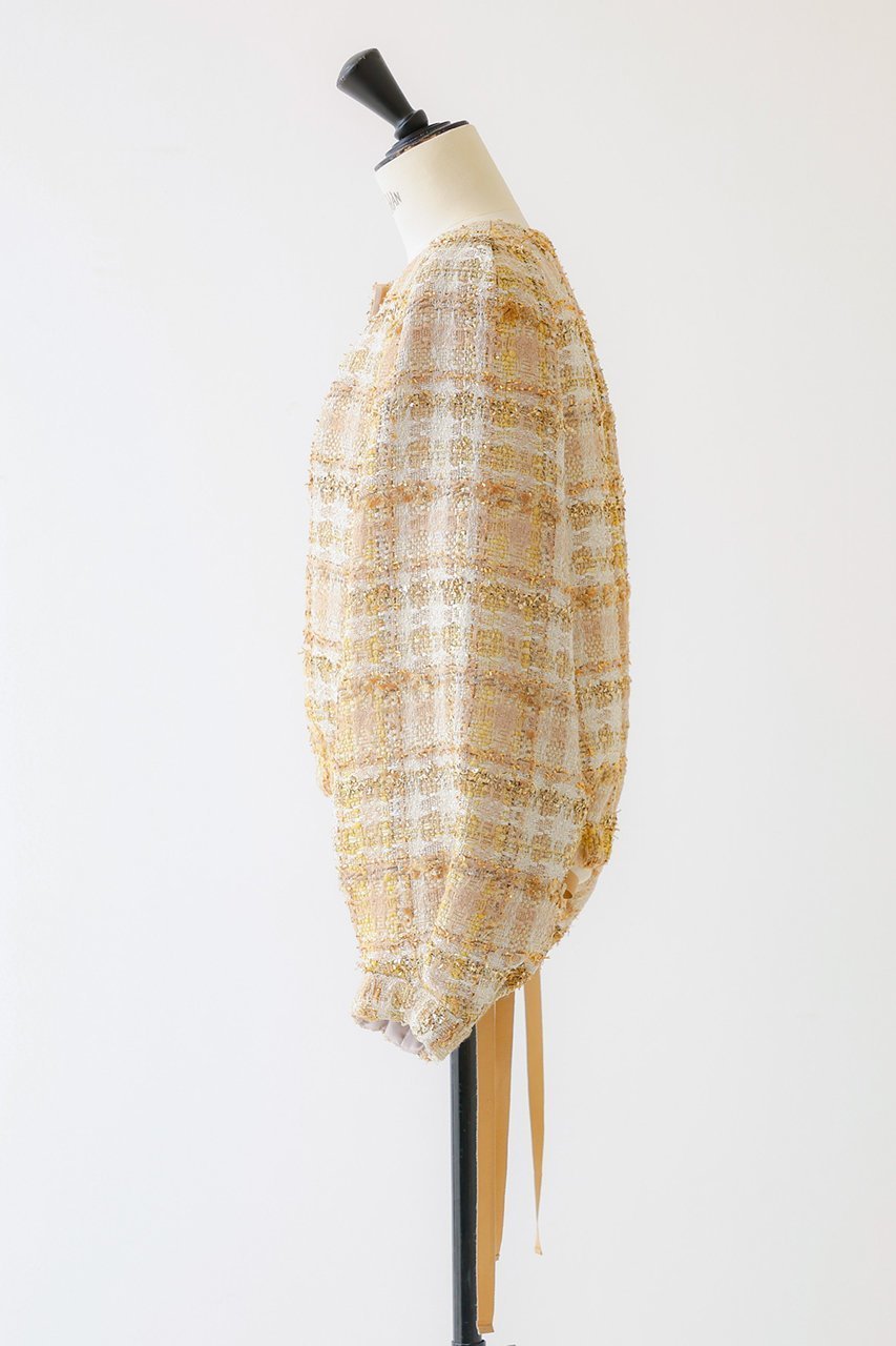 【デザイン ワークス/DESIGN WORKS】の【BEAUVET】ツィードブルゾン 人気、トレンドファッション・服の通販 founy(ファニー) ファッション Fashion レディースファッション Fashion for Women アウター Coat / Outerwear Collection レディースジャケット・軽アウター Jackets ブルゾンジャケット・スポーティアウター Blouson Jackets ジャケット Jacket, Outerwear チェック Check, Plaid, Tartan ツイード/ツィード Choker, Choker Necklace ツイード Twill, Twill Weave ブルゾン Blouson, Bomber Jacket リボン Ribbon, Bow エレガント 上品 Elegant other-2|ID: prp329100004608212 ipo3291000000035690651