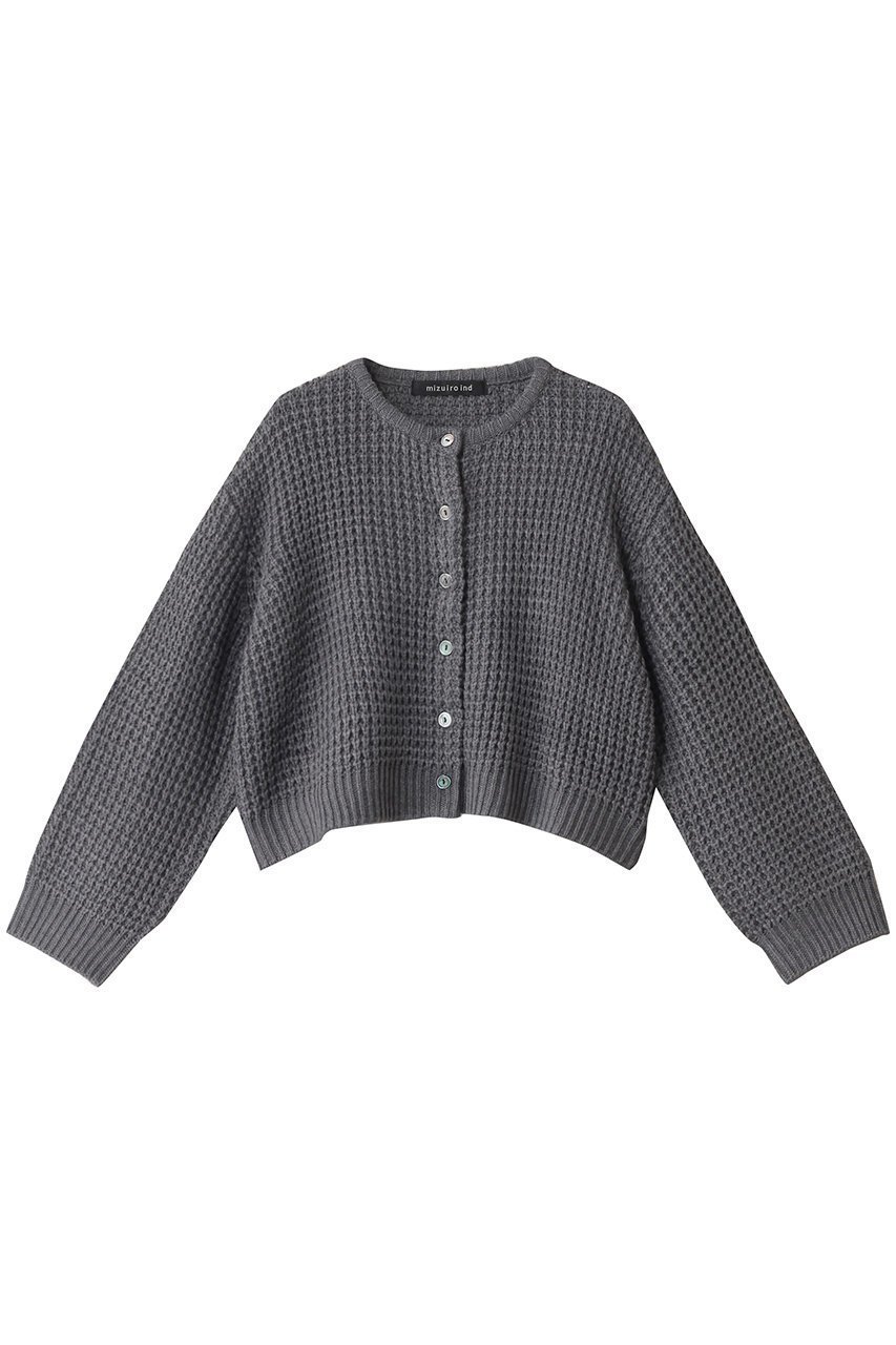 【ミズイロ インド/mizuiro ind】のwaffle knit C/D カーディガン インテリア・キッズ・メンズ・レディースファッション・服の通販 founy(ファニー) 　ファッション　Fashion　レディースファッション　Fashion for Women　トップス・カットソー　Cut & Sew Tops　ニット　Knit Tops & Sweaters　カーディガン・羽織り　Layered Style Cardigans　カーディガン　Cardigan, Knitwear　ショート　Short, Short Length　シンプル　Simple, Minimal　ワッフル　Waffle, Waffle Knit　gray|ID: prp329100004608215 ipo3291000000032927047