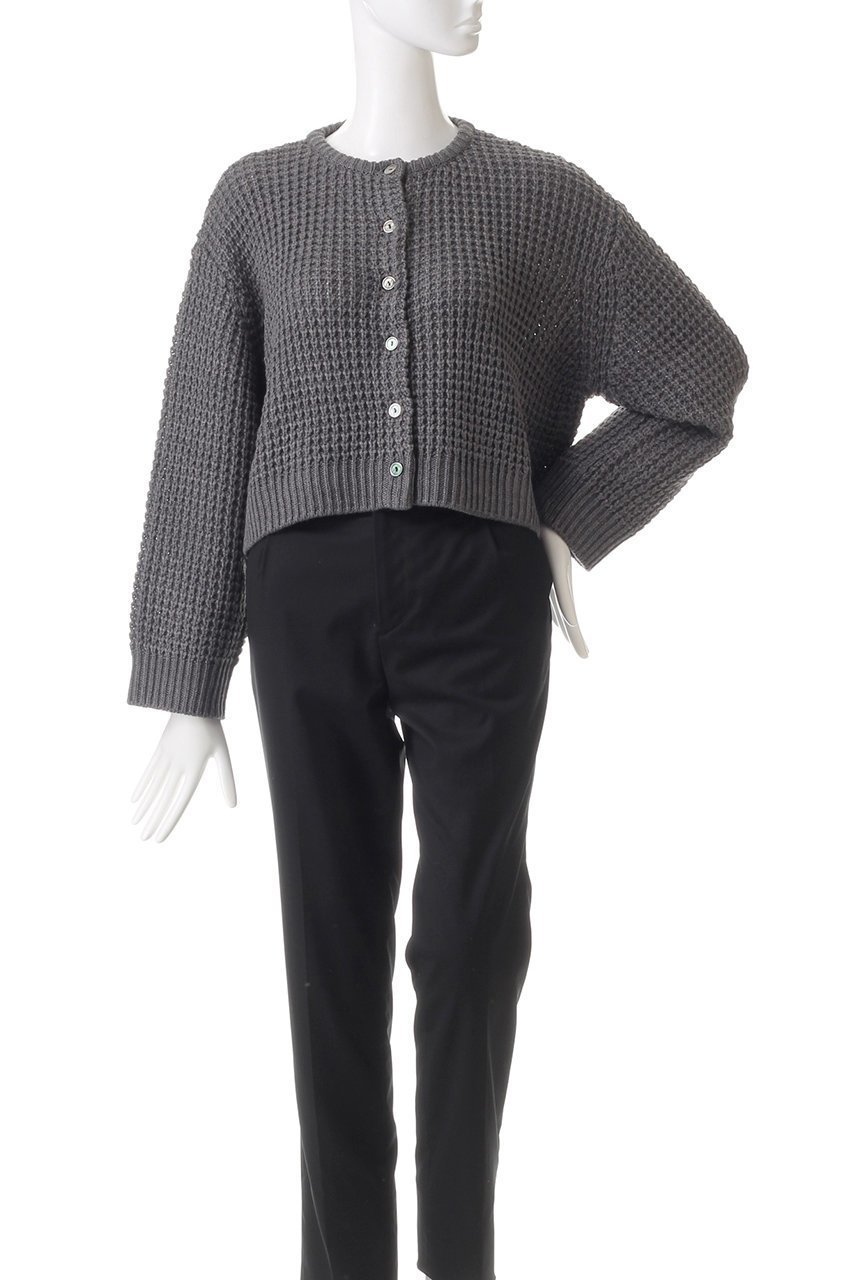 【ミズイロ インド/mizuiro ind】のwaffle knit C/D カーディガン 人気、トレンドファッション・服の通販 founy(ファニー) 　ファッション　Fashion　レディースファッション　Fashion for Women　トップス・カットソー　Cut & Sew Tops　ニット　Knit Tops & Sweaters　カーディガン・羽織り　Layered Style Cardigans　カーディガン　Cardigan, Knitwear　ショート　Short, Short Length　シンプル　Simple, Minimal　ワッフル　Waffle, Waffle Knit　other-2|ID: prp329100004608215 ipo3291000000032927067