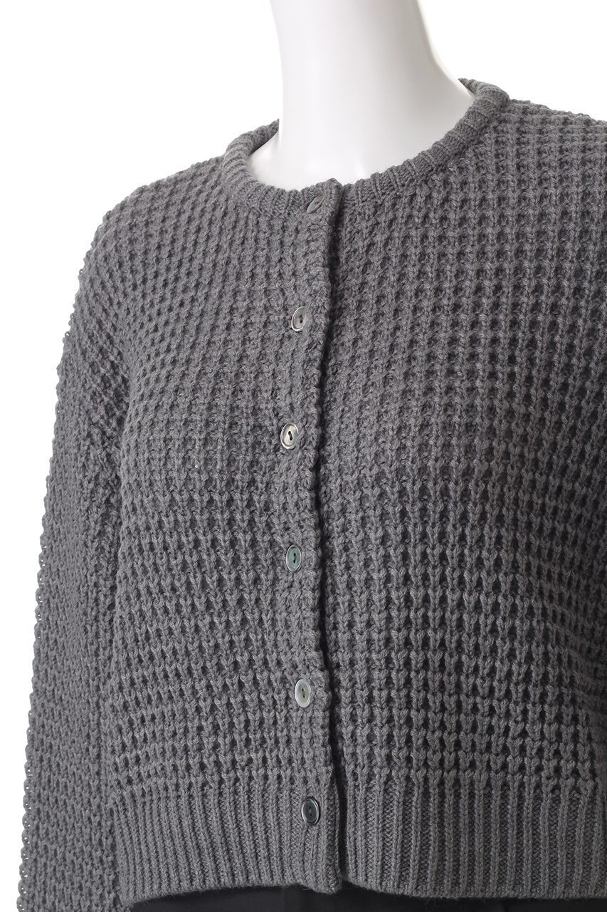 【ミズイロ インド/mizuiro ind】のwaffle knit C/D カーディガン 人気、トレンドファッション・服の通販 founy(ファニー) 　ファッション　Fashion　レディースファッション　Fashion for Women　トップス・カットソー　Cut & Sew Tops　ニット　Knit Tops & Sweaters　カーディガン・羽織り　Layered Style Cardigans　カーディガン　Cardigan, Knitwear　ショート　Short, Short Length　シンプル　Simple, Minimal　ワッフル　Waffle, Waffle Knit　other-5|ID: prp329100004608215 ipo3291000000032927093
