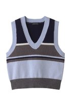 【メゾンスペシャル/MAISON SPECIAL】のBicolor Knit Vest/バイカラーベスト BLU(ブルー)|ID: prp329100004608221 ipo3291000000032927192