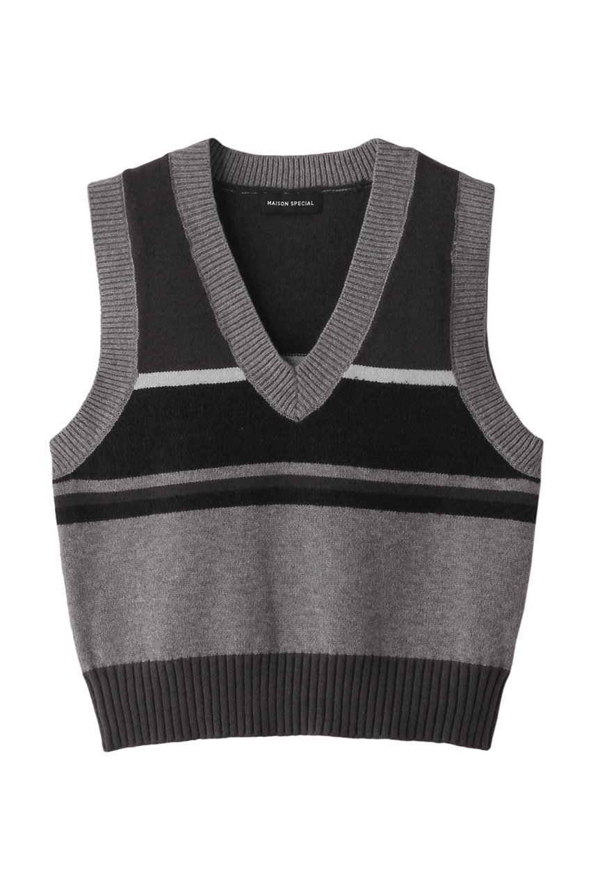 【メゾンスペシャル/MAISON SPECIAL】のBicolor Knit Vest/バイカラーベスト 人気、トレンドファッション・服の通販 founy(ファニー) 　ファッション　Fashion　レディースファッション　Fashion for Women　トップス・カットソー　Cut & Sew Tops　ニット　Knit Tops & Sweaters　ベスト&ジレ / 重ね着スタイル　Vests & Gilets　カジュアルプルオーバー・ニットトップス　Pullovers & Knit Tops / Casual Pullovers　カットソー　Cut and Sewn Top　キャミソール　Camisole, Spaghetti Strap Top　コンパクト　Compact, Small Size　タートル　Turtleneck, Turtle Collar　ブロック　Block, Solid Block Pattern　ベスト　Vest, Waistcoat　ボーダー　Border, Stripe　おすすめ　Recommended / Our Picks　 other-1|ID: prp329100004608221 ipo3291000000034909912