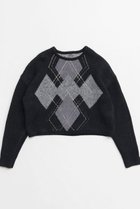 【メゾンスペシャル/MAISON SPECIAL】のArgyle Knit Tops/アーガイルニットトップ BLK(ブラック)|ID: prp329100004608223 ipo3291000000034909899