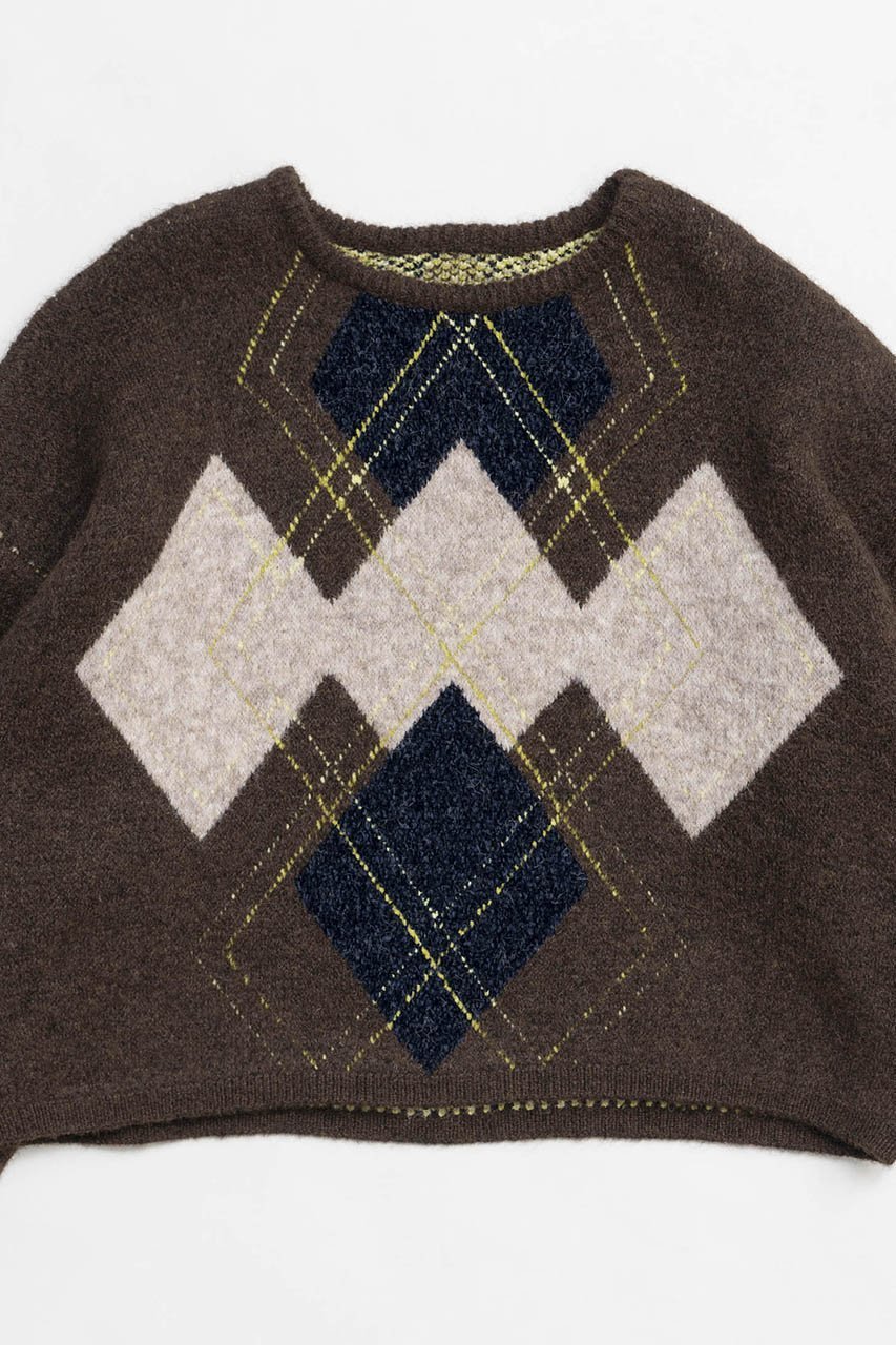 【メゾンスペシャル/MAISON SPECIAL】のArgyle Knit Tops/アーガイルニットトップ 人気、トレンドファッション・服の通販 founy(ファニー) 　ファッション　Fashion　レディースファッション　Fashion for Women　トップス・カットソー　Cut & Sew Tops　ニット　Knit Tops & Sweaters　カジュアルプルオーバー・ニットトップス　Pullovers & Knit Tops / Casual Pullovers　おすすめ　Recommended / Our Picks　デニム　Denim, Jeans Material　ルーズ　Loose, Oversized　冬　Winter / This Winter　other-2|ID: prp329100004608223 ipo3291000000034909901