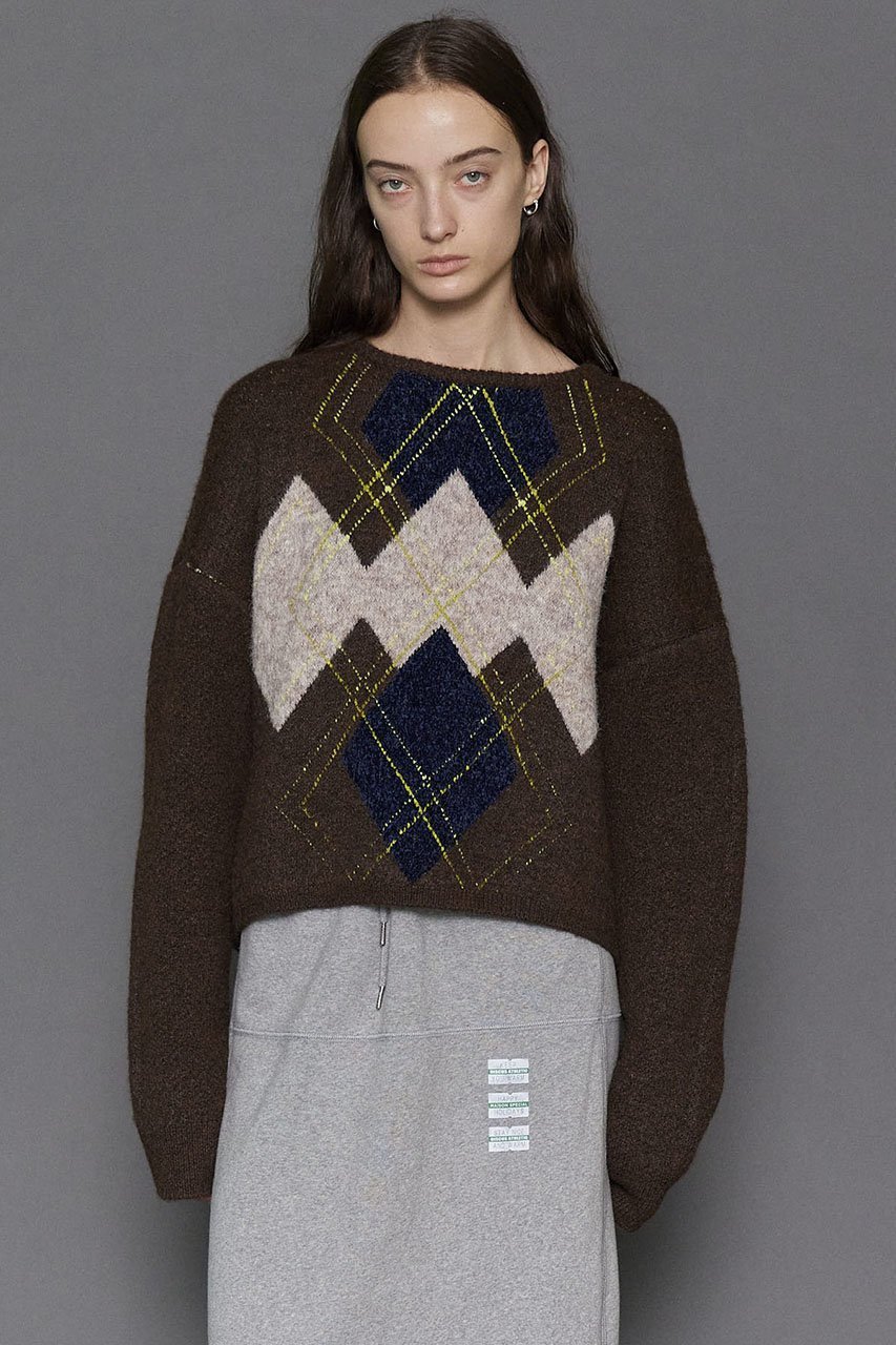 【メゾンスペシャル/MAISON SPECIAL】のArgyle Knit Tops/アーガイルニットトップ 人気、トレンドファッション・服の通販 founy(ファニー) 　ファッション　Fashion　レディースファッション　Fashion for Women　トップス・カットソー　Cut & Sew Tops　ニット　Knit Tops & Sweaters　カジュアルプルオーバー・ニットトップス　Pullovers & Knit Tops / Casual Pullovers　おすすめ　Recommended / Our Picks　デニム　Denim, Jeans Material　ルーズ　Loose, Oversized　冬　Winter / This Winter　other-5|ID: prp329100004608223 ipo3291000000034909905