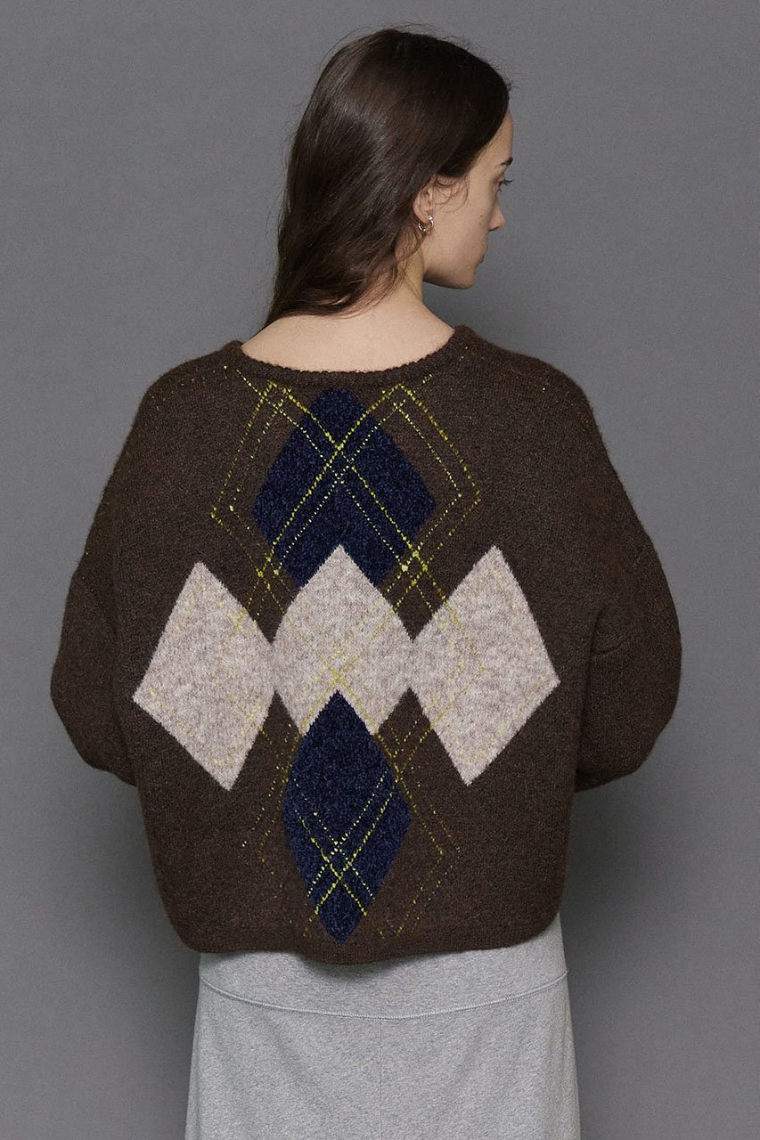 【メゾンスペシャル/MAISON SPECIAL】のArgyle Knit Tops/アーガイルニットトップ 人気、トレンドファッション・服の通販 founy(ファニー) 　ファッション　Fashion　レディースファッション　Fashion for Women　トップス・カットソー　Cut & Sew Tops　ニット　Knit Tops & Sweaters　カジュアルプルオーバー・ニットトップス　Pullovers & Knit Tops / Casual Pullovers　おすすめ　Recommended / Our Picks　デニム　Denim, Jeans Material　ルーズ　Loose, Oversized　冬　Winter / This Winter　other-7|ID: prp329100004608223 ipo3291000000034909910