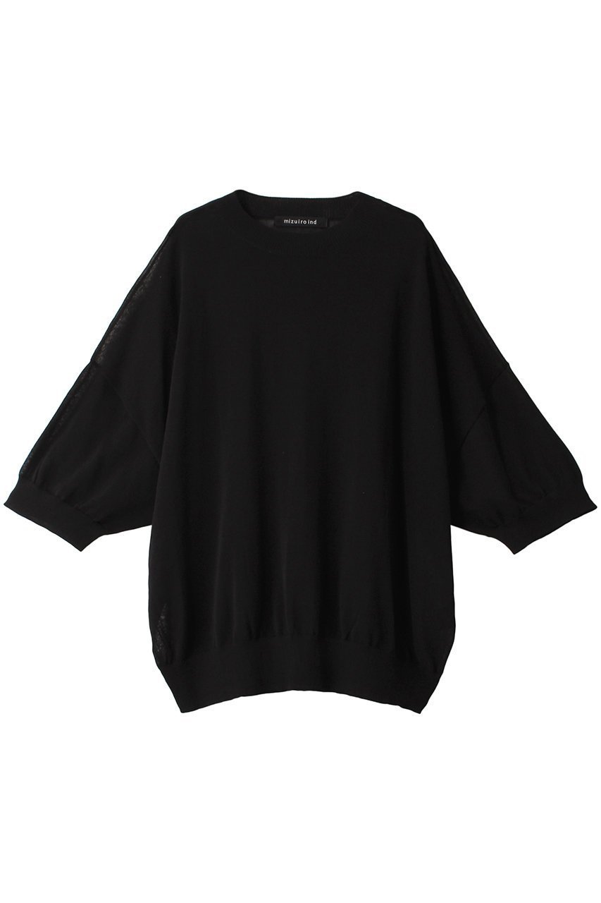 【ミズイロ インド/mizuiro ind】のcrew neck wide P/O プルオーバー インテリア・キッズ・メンズ・レディースファッション・服の通販 founy(ファニー) 　ファッション　Fashion　レディースファッション　Fashion for Women　トップス・カットソー　Cut & Sew Tops　シャツ・ブラウス・オフィスカジュアル　Elegant Blouses & Button-Ups　ロングTシャツ・Tシャツ　Longline T-Shirts & Tees　カジュアルプルオーバー・ニットトップス　Pullovers & Knit Tops / Casual Pullovers　カットソー・ベーシックTシャツ　Cut-and-Sewn Tops / Stretch Tees & Basics　シアー　Sheer, See-Through　ショート　Short, Short Length　シンプル　Simple, Minimal　スリーブ　Sleeve, Long Sleeve / Short Sleeve　トレンド　Trend, Trending Now　夏　Summer　春　Spring　S/S・春夏　SS, Spring/Summer, Warm Season　black|ID: prp329100004608224 ipo3291000000032927581