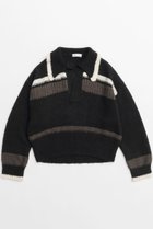 【メゾンスペシャル/MAISON SPECIAL】のSkipper Short Length Knit Tops/スキッパーショートニット BLK(ブラック)|ID: prp329100004608226 ipo3291000000035067427