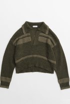【メゾンスペシャル/MAISON SPECIAL】のSkipper Short Length Knit Tops/スキッパーショートニット KHK(カーキ)|ID: prp329100004608226 ipo3291000000035067428