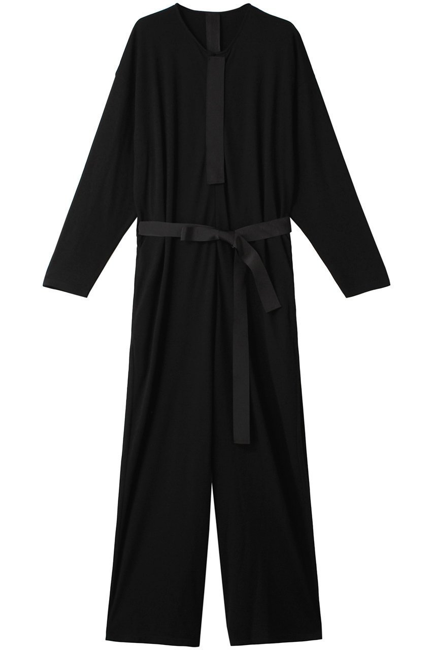 【ドメル/DOMELLE】のウールジャージー ジャンプスーツ インテリア・キッズ・メンズ・レディースファッション・服の通販 founy(ファニー) 　ファッション　Fashion　レディースファッション　Fashion for Women　パンツ　Pants & Trousers　なめらか　Smooth, Silky Texture　スーツ　Suit, Formalwear　ドッキング　Docking, Mixed Material　ロング　Long, Long-Length　ブラック|ID: prp329100004608234 ipo3291000000032928183