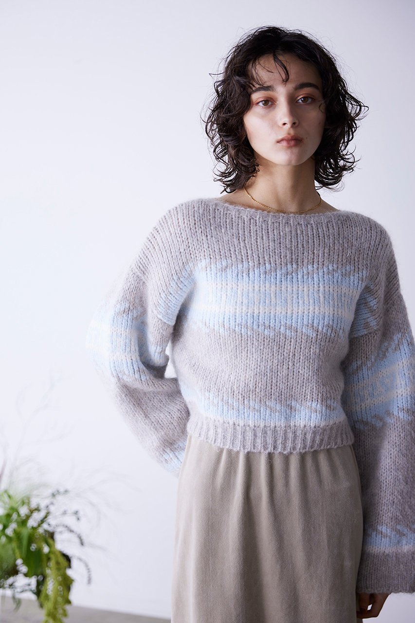【マリリンムーン/MARILYN MOON】の【WALANCE】モヘアジャカードニットプルオーバー 人気、トレンドファッション・服の通販 founy(ファニー) 　ファッション　Fashion　レディースファッション　Fashion for Women　トップス・カットソー　Cut & Sew Tops　ニット　Knit Tops & Sweaters　カジュアルプルオーバー・ニットトップス　Pullovers & Knit Tops / Casual Pullovers　ジャカード／ジャガード　Jacquard, Woven Pattern　スリーブ　Sleeve, Long Sleeve / Short Sleeve　セーター　Sweater, Knitwear　バランス　Balance, Style Balance　ミックス　Mix, Mixed Style　ワイド　Wide, Wide Fit　other-8|ID: prp329100004608250 ipo3291000000032929176