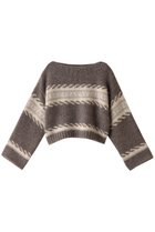 【マリリンムーン/MARILYN MOON】の【WALANCE】モヘアジャカードニットプルオーバー モカ|ID: prp329100004608250 ipo3291000000034957375