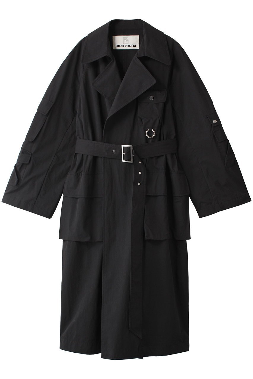 【プランク プロジェクト/PRANK PROJECT】のメニーポケットタクティカルコート / Many Pockets Tactical Coat インテリア・キッズ・メンズ・レディースファッション・服の通販 founy(ファニー) 　ファッション　Fashion　レディースファッション　Fashion for Women　アウター　Coat / Outerwear Collection　コート・ロングコート・ピーコート　Long Coats, Peacoats & More　おすすめ　Recommended / Our Picks　タイプライター　Typewriter Fabric, Crisp Cotton　タンブラー　Tumbler, Travel Mug　ボトム　Bottoms, Lower Wear　ポケット　Pocket, Pocket Detail　ミリタリー　Military, Army Style　モダン　Modern, Contemporary　ロング　Long, Long-Length　軽量　Lightweight, Ultra Light　BLK(ブラック)|ID: prp329100004608252 ipo3291000000032929290