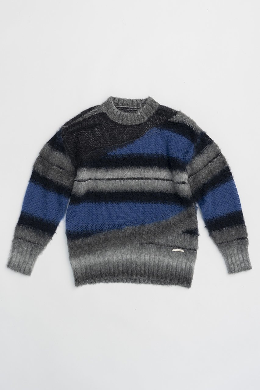 【プランク プロジェクト/PRANK PROJECT】のモヘアボーダーニット / Mohair Border Knit インテリア・キッズ・メンズ・レディースファッション・服の通販 founy(ファニー) ファッション Fashion レディースファッション Fashion for Women トップス・カットソー Cut & Sew Tops ニット Knit Tops & Sweaters カジュアルプルオーバー・ニットトップス Pullovers & Knit Tops / Casual Pullovers シンプル Simple, Minimal ボーダー Border, Stripe ランダム Random, Irregular ルーズ Loose, Oversized 透かし Cut-Out, Lacework BLU(ブルー)|ID: prp329100004608253 ipo3291000000034422877