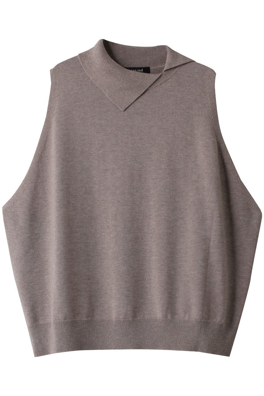 【ミズイロ インド/mizuiro ind】のasymmetry collar wide vest ベスト 人気、トレンドファッション・服の通販 founy(ファニー) 　ファッション　Fashion　レディースファッション　Fashion for Women　トップス・カットソー　Cut & Sew Tops　ニット　Knit Tops & Sweaters　ベスト&ジレ / 重ね着スタイル　Vests & Gilets　カジュアルプルオーバー・ニットトップス　Pullovers & Knit Tops / Casual Pullovers　アシンメトリー　Asymmetrical Style　シンプル　Simple, Minimal　トレンド　Trend, Trending Now　ベスト　Vest, Waistcoat　ロング　Long, Long-Length　 other-1|ID: prp329100004608256 ipo3291000000032929524