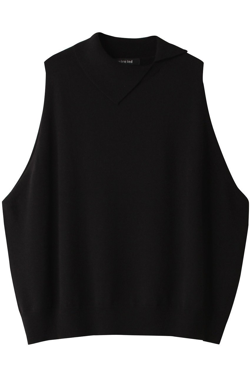 【ミズイロ インド/mizuiro ind】のasymmetry collar wide vest ベスト インテリア・キッズ・メンズ・レディースファッション・服の通販 founy(ファニー) 　ファッション　Fashion　レディースファッション　Fashion for Women　トップス・カットソー　Cut & Sew Tops　ニット　Knit Tops & Sweaters　ベスト&ジレ / 重ね着スタイル　Vests & Gilets　カジュアルプルオーバー・ニットトップス　Pullovers & Knit Tops / Casual Pullovers　アシンメトリー　Asymmetrical Style　シンプル　Simple, Minimal　トレンド　Trend, Trending Now　ベスト　Vest, Waistcoat　ロング　Long, Long-Length　black|ID: prp329100004608256 ipo3291000000032929564