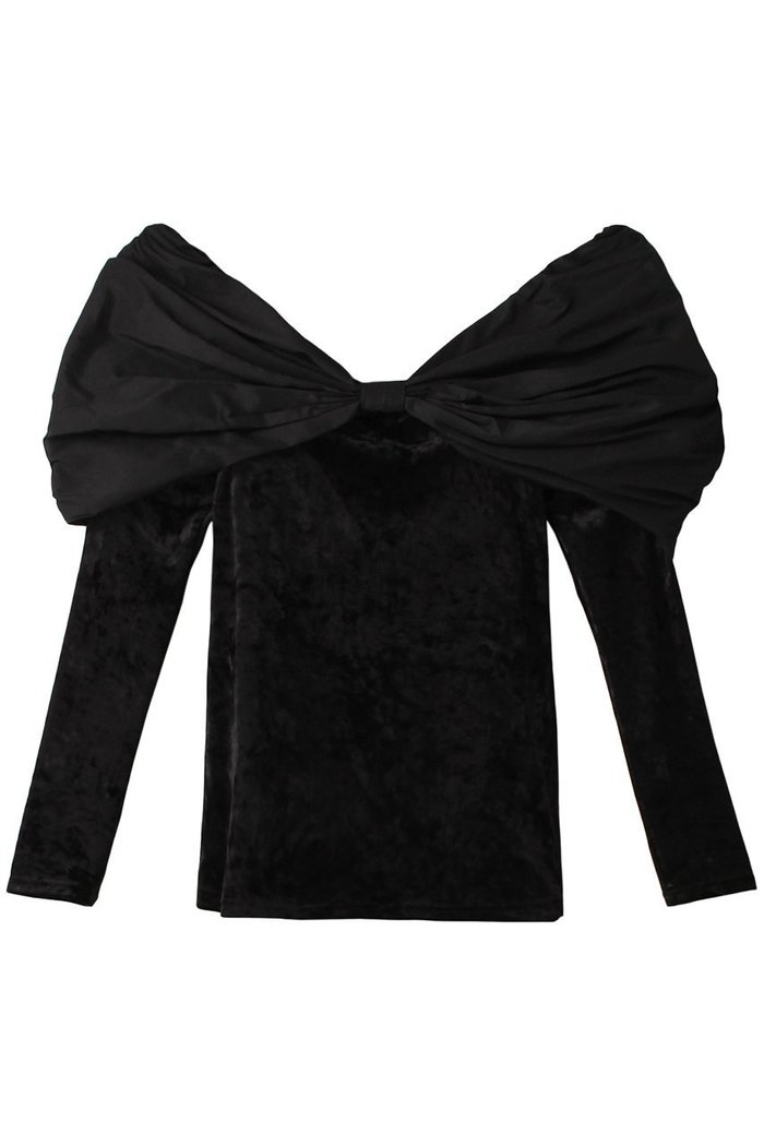 【プランク プロジェクト/PRANK PROJECT】のオフショルリボントップ / Off Shoulder Ribbon Top インテリア・キッズ・メンズ・レディースファッション・服の通販 founy(ファニー) https://founy.com/ ファッション Fashion レディースファッション Fashion for Women トップス・カットソー Cut & Sew Tops シャツ・ブラウス・オフィスカジュアル Elegant Blouses & Button-Ups おすすめ Recommended / Our Picks インナー Innerwear スリーブ Sleeve, Long Sleeve / Short Sleeve タンク Tank Top, Sleeveless Top デコルテ Décolleté, Neckline フラワー Flower, Floral ベロア Velour, Soft Velvet リボン Ribbon, Bow レース Lace, Lace Fabric ロング Long, Long-Length エレガント 上品 Elegant |ID: prp329100004608270 ipo3291000000034422475