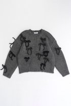 【メゾンスペシャル/MAISON SPECIAL】のRandom Ribbon Knit Tops/ランダムリボンニットトップス 人気、トレンドファッション・服の通販 founy(ファニー) ファッション Fashion レディースファッション Fashion for Women トップス・カットソー Cut & Sew Tops ニット Knit Tops & Sweaters カジュアルプルオーバー・ニットトップス Pullovers & Knit Tops / Casual Pullovers おすすめ Recommended / Our Picks ガーリー Girly, Feminine Style トレンド Trend, Trending Now フリル Frill, Ruffle リボン Ribbon, Bow A/W・秋冬 Autumn/Winter thumbnail GRY(グレー)|ID: prp329100004608275 ipo3291000000032930480