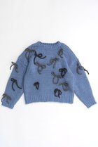 【メゾンスペシャル/MAISON SPECIAL】のRandom Ribbon Knit Tops/ランダムリボンニットトップス 人気、トレンドファッション・服の通販 founy(ファニー) ファッション Fashion レディースファッション Fashion for Women トップス・カットソー Cut & Sew Tops ニット Knit Tops & Sweaters カジュアルプルオーバー・ニットトップス Pullovers & Knit Tops / Casual Pullovers おすすめ Recommended / Our Picks ガーリー Girly, Feminine Style トレンド Trend, Trending Now フリル Frill, Ruffle リボン Ribbon, Bow A/W・秋冬 Autumn/Winter thumbnail BLU(ブルー)|ID: prp329100004608275 ipo3291000000032930489