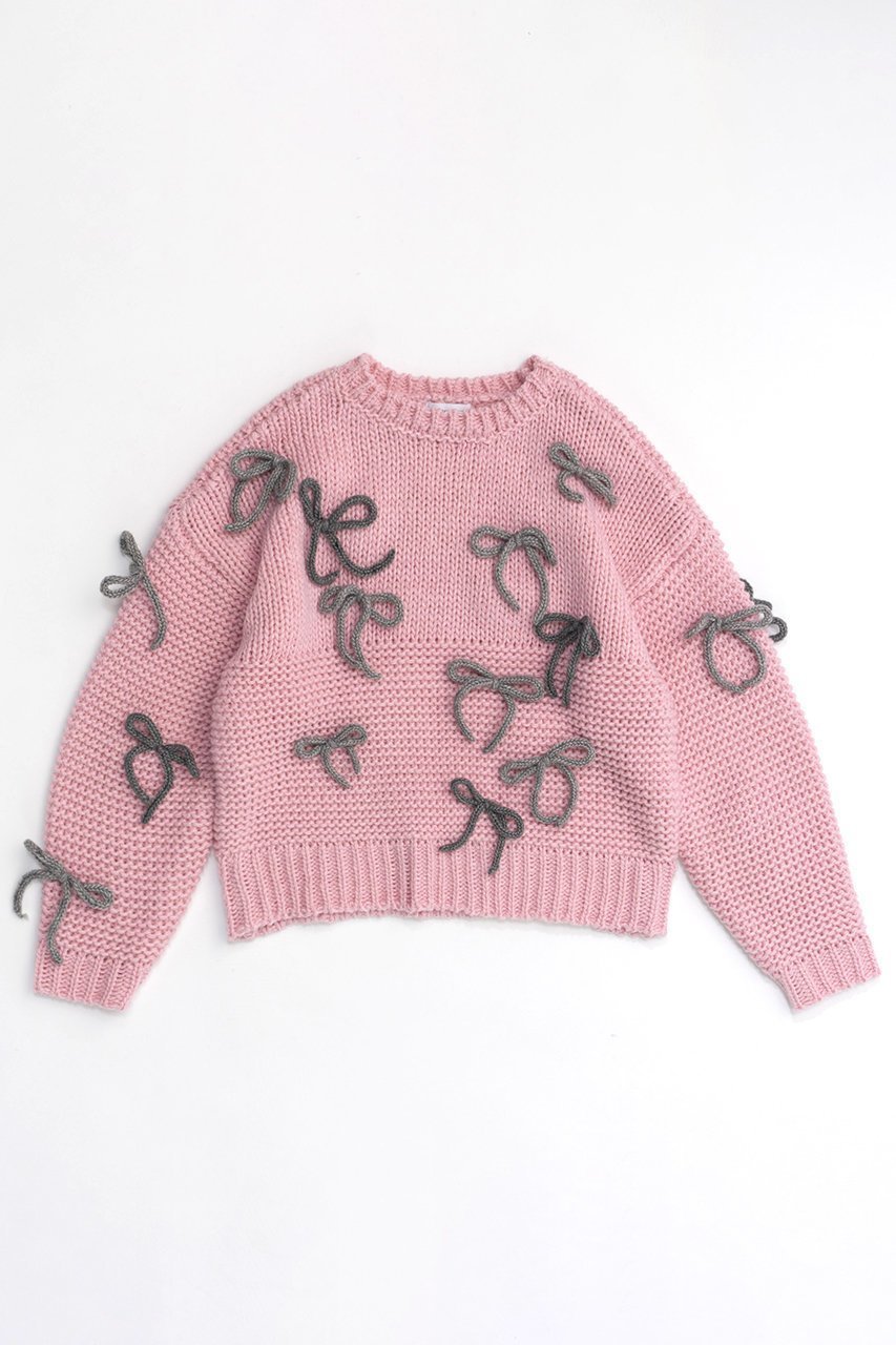 【メゾンスペシャル/MAISON SPECIAL】のRandom Ribbon Knit Tops/ランダムリボンニットトップス インテリア・キッズ・メンズ・レディースファッション・服の通販 founy(ファニー) 　ファッション　Fashion　レディースファッション　Fashion for Women　トップス・カットソー　Cut & Sew Tops　ニット　Knit Tops & Sweaters　カジュアルプルオーバー・ニットトップス　Pullovers & Knit Tops / Casual Pullovers　おすすめ　Recommended / Our Picks　ガーリー　Girly, Feminine Style　トレンド　Trend, Trending Now　フリル　Frill, Ruffle　リボン　Ribbon, Bow　A/W・秋冬　Autumn/Winter　PNK(ピンク)|ID: prp329100004608275 ipo3291000000032930500