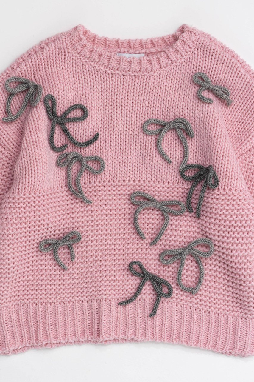 【メゾンスペシャル/MAISON SPECIAL】のRandom Ribbon Knit Tops/ランダムリボンニットトップス 人気、トレンドファッション・服の通販 founy(ファニー) 　ファッション　Fashion　レディースファッション　Fashion for Women　トップス・カットソー　Cut & Sew Tops　ニット　Knit Tops & Sweaters　カジュアルプルオーバー・ニットトップス　Pullovers & Knit Tops / Casual Pullovers　おすすめ　Recommended / Our Picks　ガーリー　Girly, Feminine Style　トレンド　Trend, Trending Now　フリル　Frill, Ruffle　リボン　Ribbon, Bow　A/W・秋冬　Autumn/Winter　other-2|ID: prp329100004608275 ipo3291000000032930508