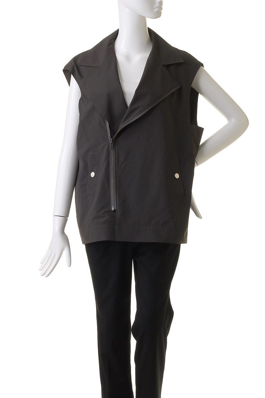【リムアーク/RIM.ARK】のOver sized riders vest/ベスト 人気、トレンドファッション・服の通販 founy(ファニー) 　ファッション　Fashion　レディースファッション　Fashion for Women　アウター　Coat / Outerwear Collection　レディースジャケット・軽アウター　Jackets　ライダースジャケット / レザースタイル　Riders Jackets & Biker Style　ジャケット　Jacket, Outerwear　タイプライター　Typewriter Fabric, Crisp Cotton　ベスト　Vest, Waistcoat　ライダース　Riders　ライダースジャケット　Riders, Biker Jacket　other-2|ID: prp329100004608278 ipo3291000000032930706