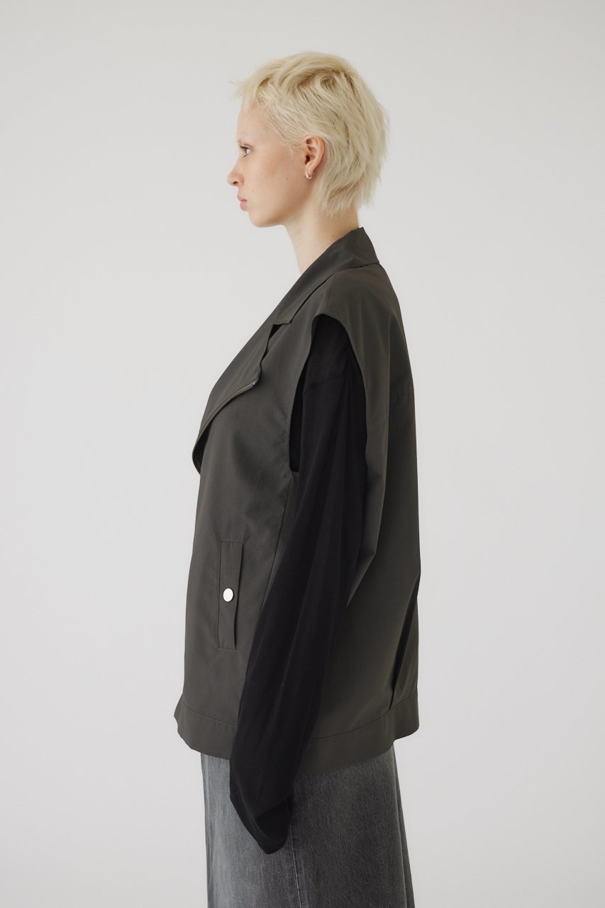 【リムアーク/RIM.ARK】のOver sized riders vest/ベスト 人気、トレンドファッション・服の通販 founy(ファニー) 　ファッション　Fashion　レディースファッション　Fashion for Women　アウター　Coat / Outerwear Collection　レディースジャケット・軽アウター　Jackets　ライダースジャケット / レザースタイル　Riders Jackets & Biker Style　ジャケット　Jacket, Outerwear　タイプライター　Typewriter Fabric, Crisp Cotton　ベスト　Vest, Waistcoat　ライダース　Riders　ライダースジャケット　Riders, Biker Jacket　other-8|ID: prp329100004608278 ipo3291000000032930758