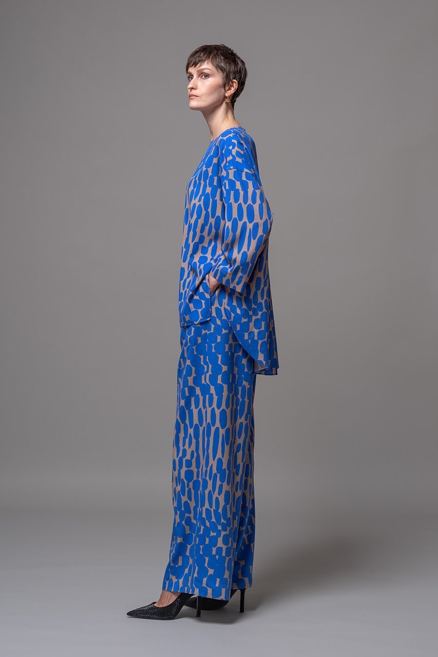 【ドメル/DOMELLE】のシルク プリント ワイドパンツ 人気、トレンドファッション・服の通販 founy(ファニー) 　ファッション　Fashion　レディースファッション　Fashion for Women　パンツ　Pants & Trousers　シルク　Silk, 100% Silk　シンプル　Simple, Minimal　ストライプ　Stripe, Striped Pattern　プリント　Print, Printed Pattern　ワイド　Wide, Wide Fit　A/W・秋冬　Autumn/Winter　other-7|ID: prp329100004608279 ipo3291000000032930750