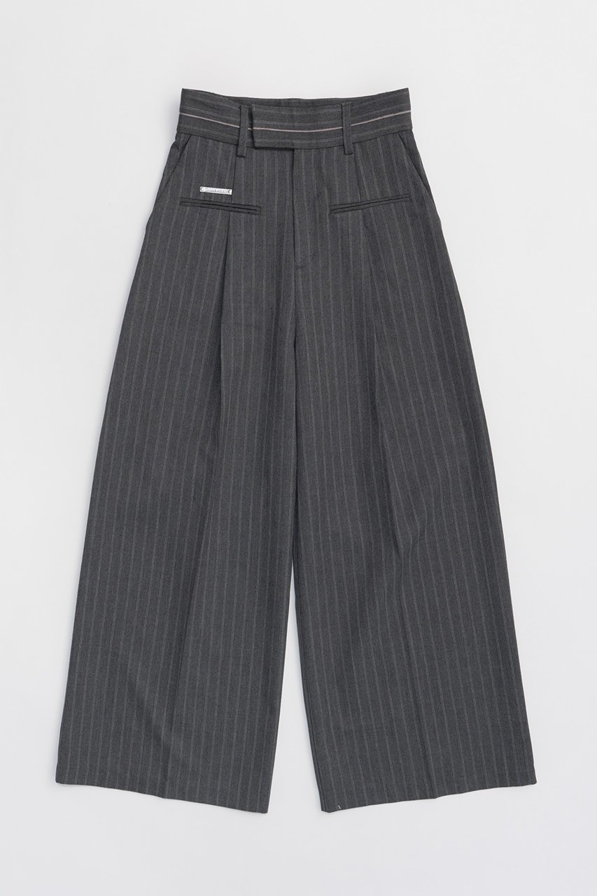 【プランク プロジェクト/PRANK PROJECT】のロークロッチワイドパンツ / Low Crotch Wide Pants インテリア・キッズ・メンズ・レディースファッション・服の通販 founy(ファニー) 　ファッション　Fashion　レディースファッション　Fashion for Women　パンツ　Pants & Trousers　ストライプ　Stripe, Striped Pattern　セットアップ　Set-Up, Coordinated Outfit　ツイル　Twist, Twisted Detail　ワイド　Wide, Wide Fit　GRY(グレー)|ID: prp329100004608283 ipo3291000000032931113