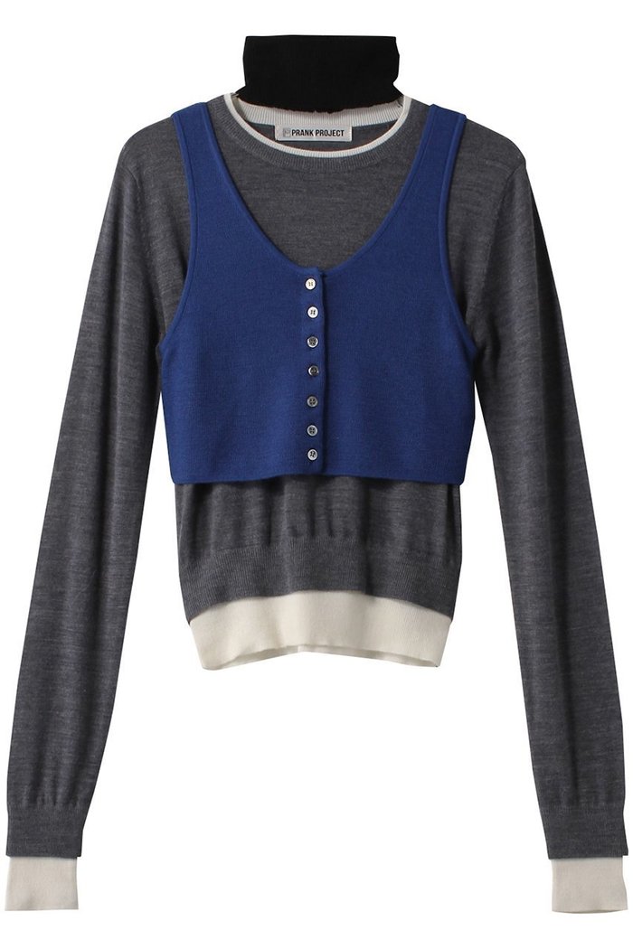 【プランク プロジェクト/PRANK PROJECT】のレイヤードカラーブロックニット / Layered Color Block Knit インテリア・キッズ・メンズ・レディースファッション・服の通販 founy(ファニー) https://founy.com/ ファッション Fashion レディースファッション Fashion for Women トップス・カットソー Cut & Sew Tops ニット Knit Tops & Sweaters カジュアルプルオーバー・ニットトップス Pullovers & Knit Tops / Casual Pullovers タンク Tank Top, Sleeveless Top トレンド Trend, Trending Now ベスト Vest, Waistcoat 長袖 Long Sleeve, Full Sleeve |ID: prp329100004608284 ipo3291000000034422854