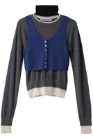 【プランク プロジェクト/PRANK PROJECT】のレイヤードカラーブロックニット / Layered Color Block Knit 人気、トレンドファッション・服の通販 founy(ファニー) ファッション Fashion レディースファッション Fashion for Women トップス・カットソー Cut & Sew Tops ニット Knit Tops & Sweaters カジュアルプルオーバー・ニットトップス Pullovers & Knit Tops / Casual Pullovers タンク Tank Top, Sleeveless Top トレンド Trend, Trending Now ベスト Vest, Waistcoat 長袖 Long Sleeve, Full Sleeve |ID:prp329100004608284
