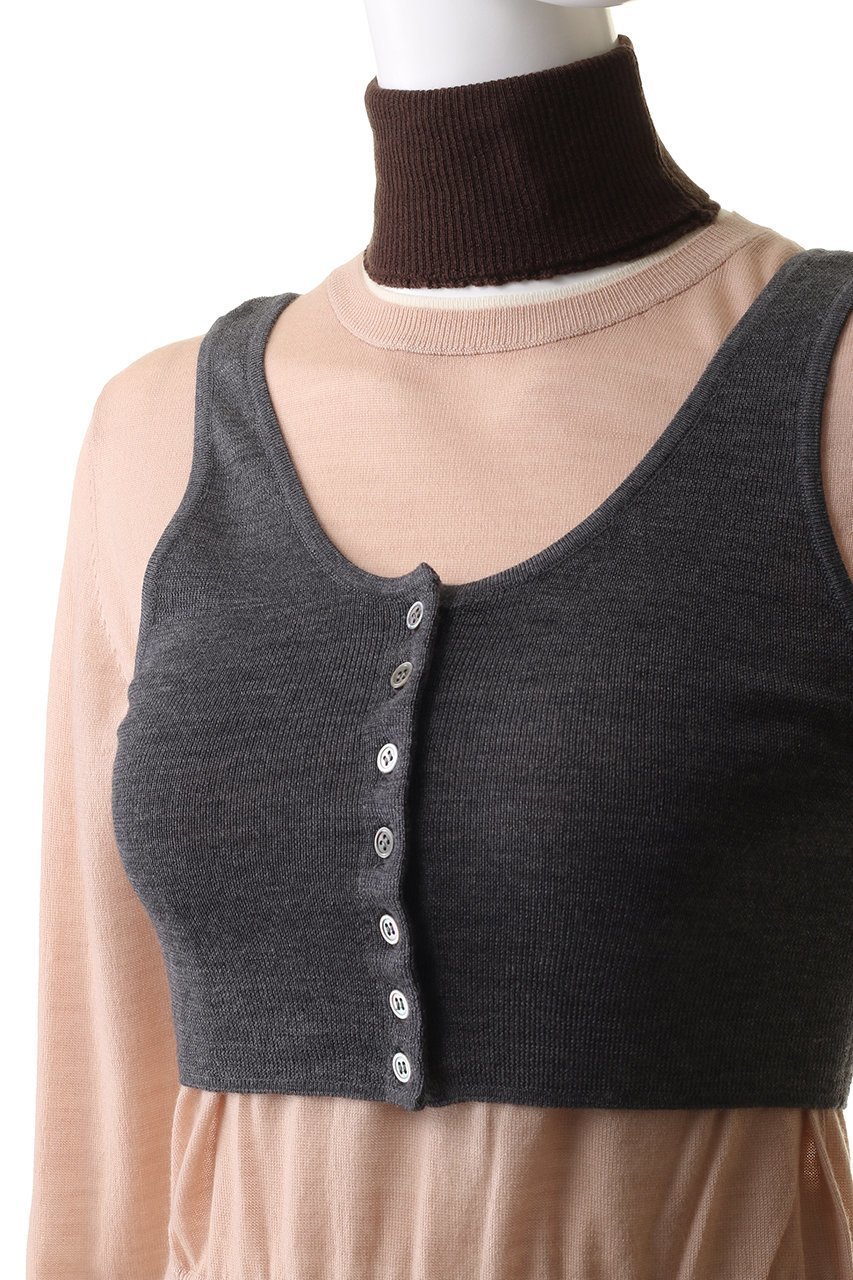 【プランク プロジェクト/PRANK PROJECT】のレイヤードカラーブロックニット / Layered Color Block Knit 人気、トレンドファッション・服の通販 founy(ファニー) 　ファッション　Fashion　レディースファッション　Fashion for Women　トップス・カットソー　Cut & Sew Tops　ニット　Knit Tops & Sweaters　カジュアルプルオーバー・ニットトップス　Pullovers & Knit Tops / Casual Pullovers　タンク　Tank Top, Sleeveless Top　トレンド　Trend, Trending Now　ベスト　Vest, Waistcoat　長袖　Long Sleeve, Full Sleeve　other-5|ID: prp329100004608284 ipo3291000000034422861